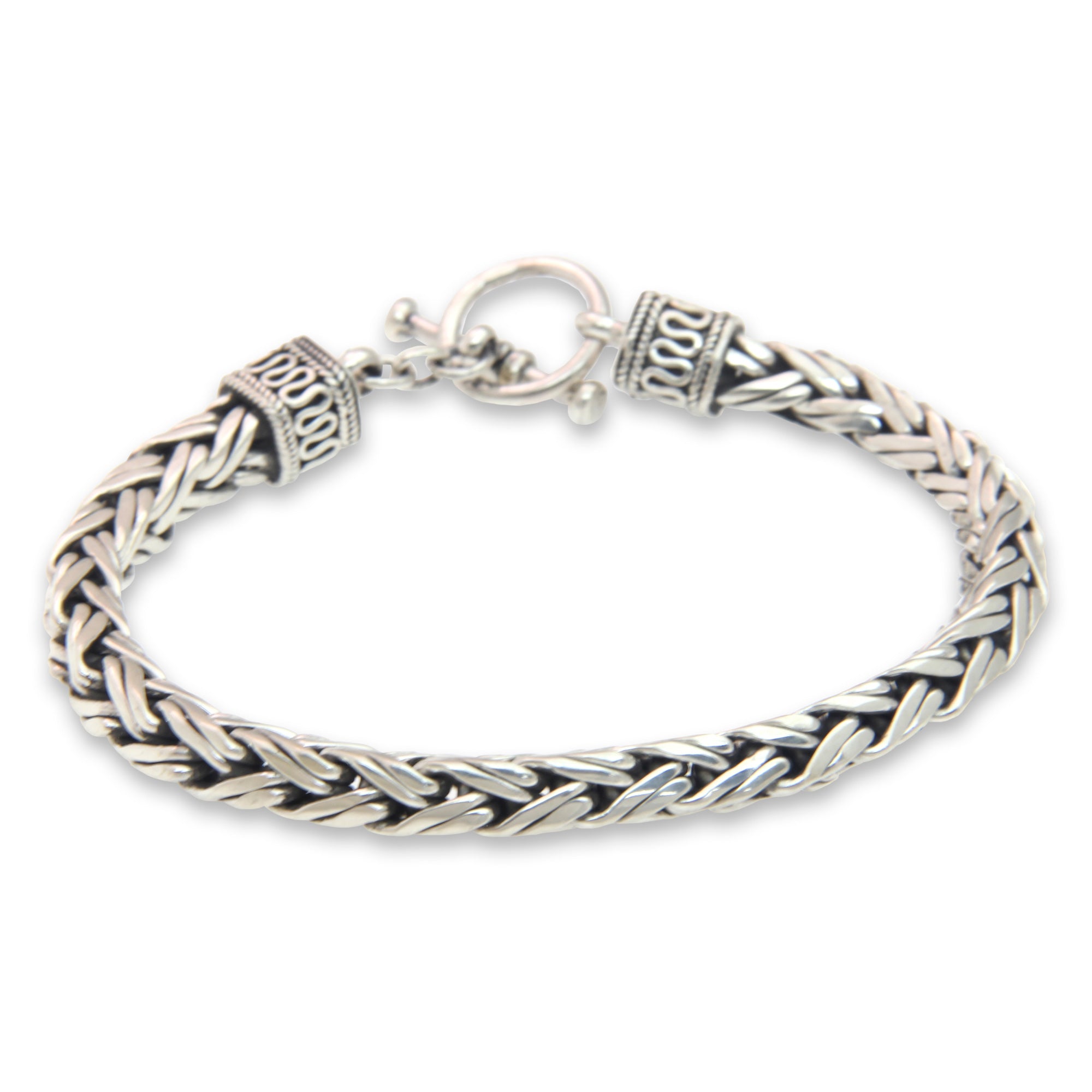 Premium Sterling Silver Men's Chain Bracelet - Handcrafted in Bali