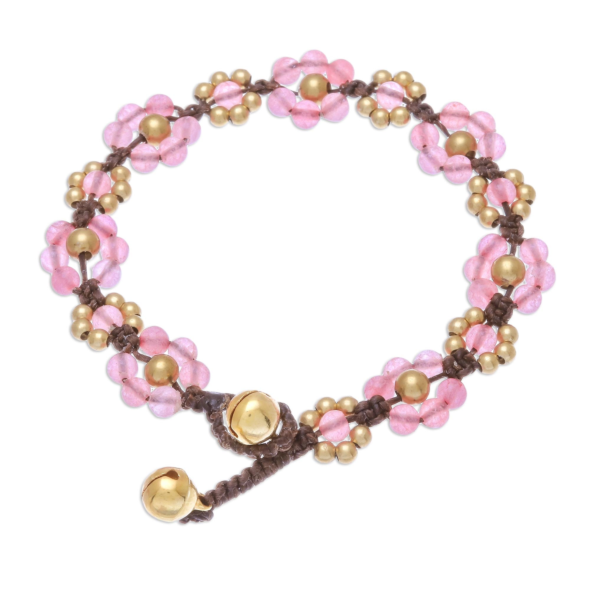 Premium Blooming Love Pink Quartz Macrame Bracelet - Handcrafted in Thailand