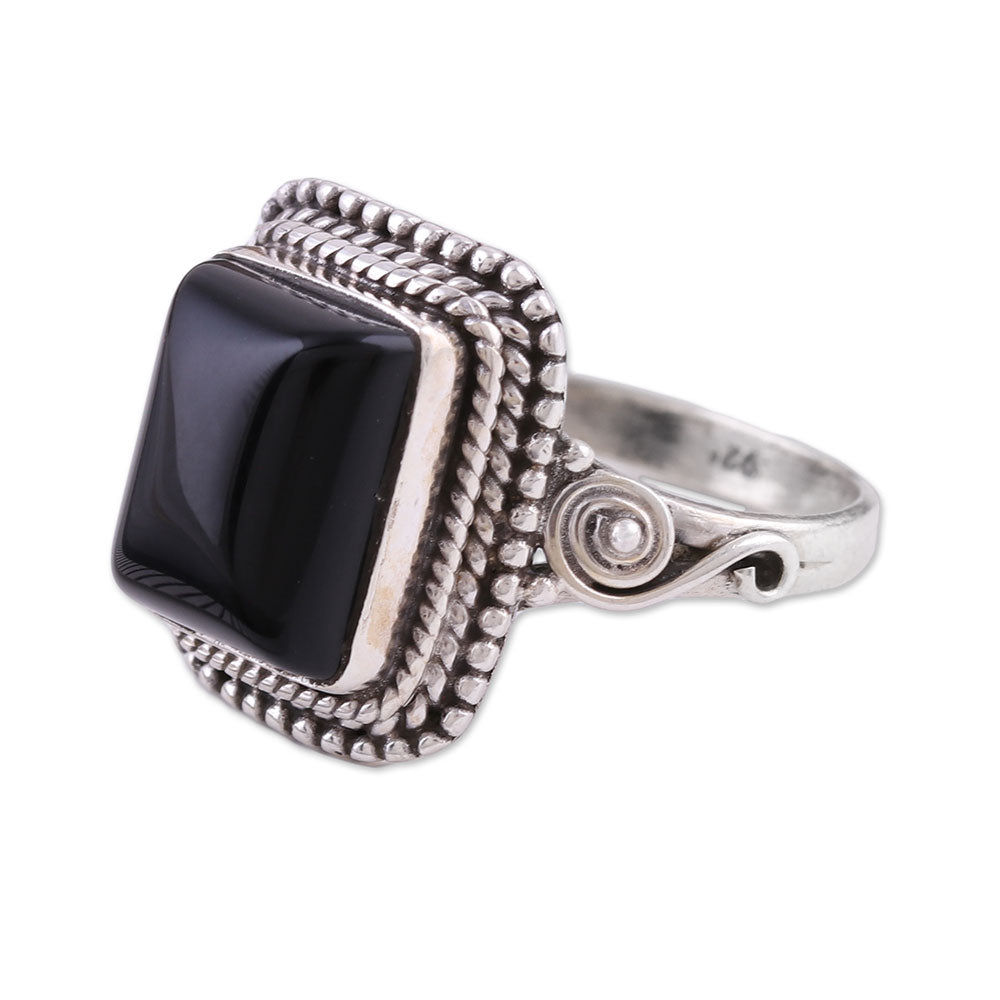 Premium Onyx & Sterling Silver Statement Cocktail Ring