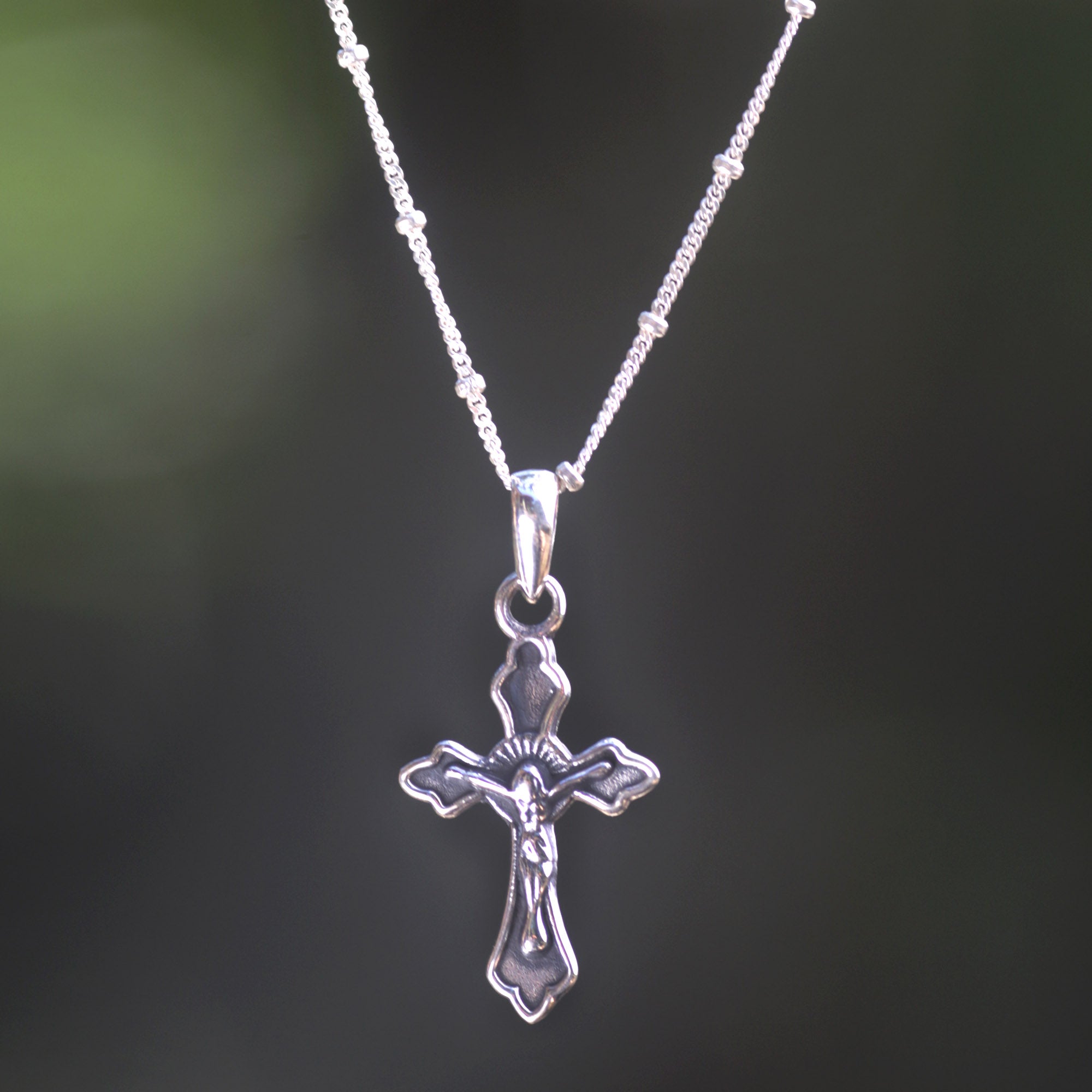 Premium Handmade Sterling Silver Christ on the Cross Necklace