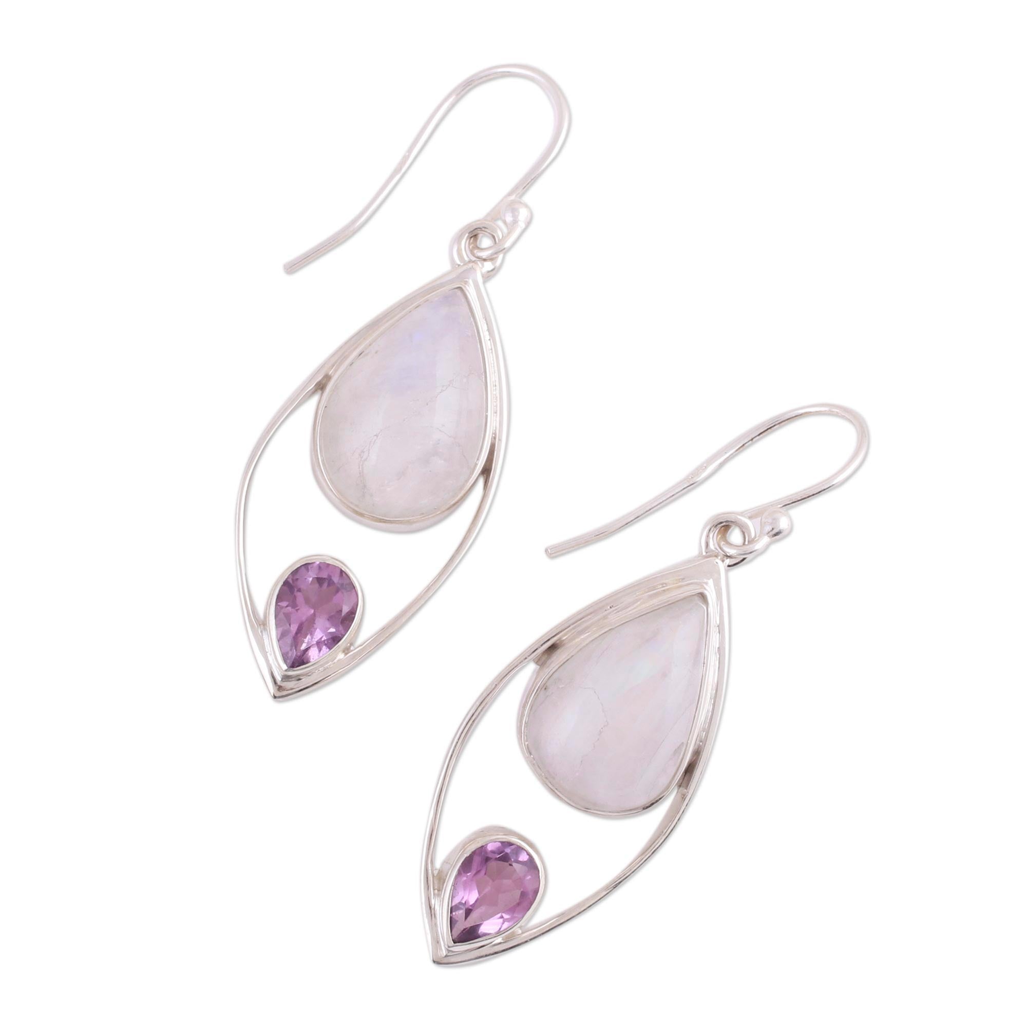 Premium Marquise Multi-Gem Sterling Silver Dangle Earrings