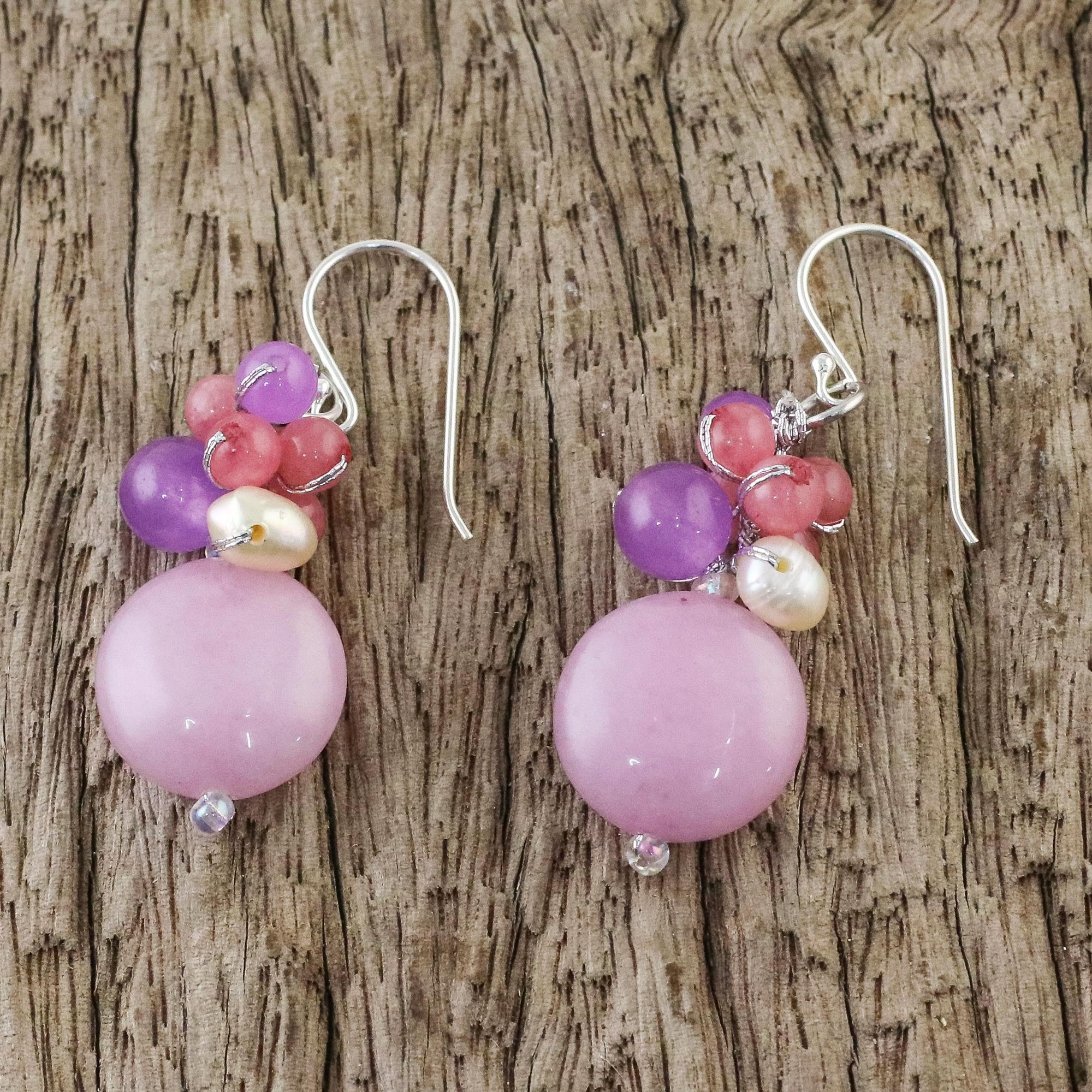 Premium Sweet Thai Joy Handmade Quartz & Pearl Earrings