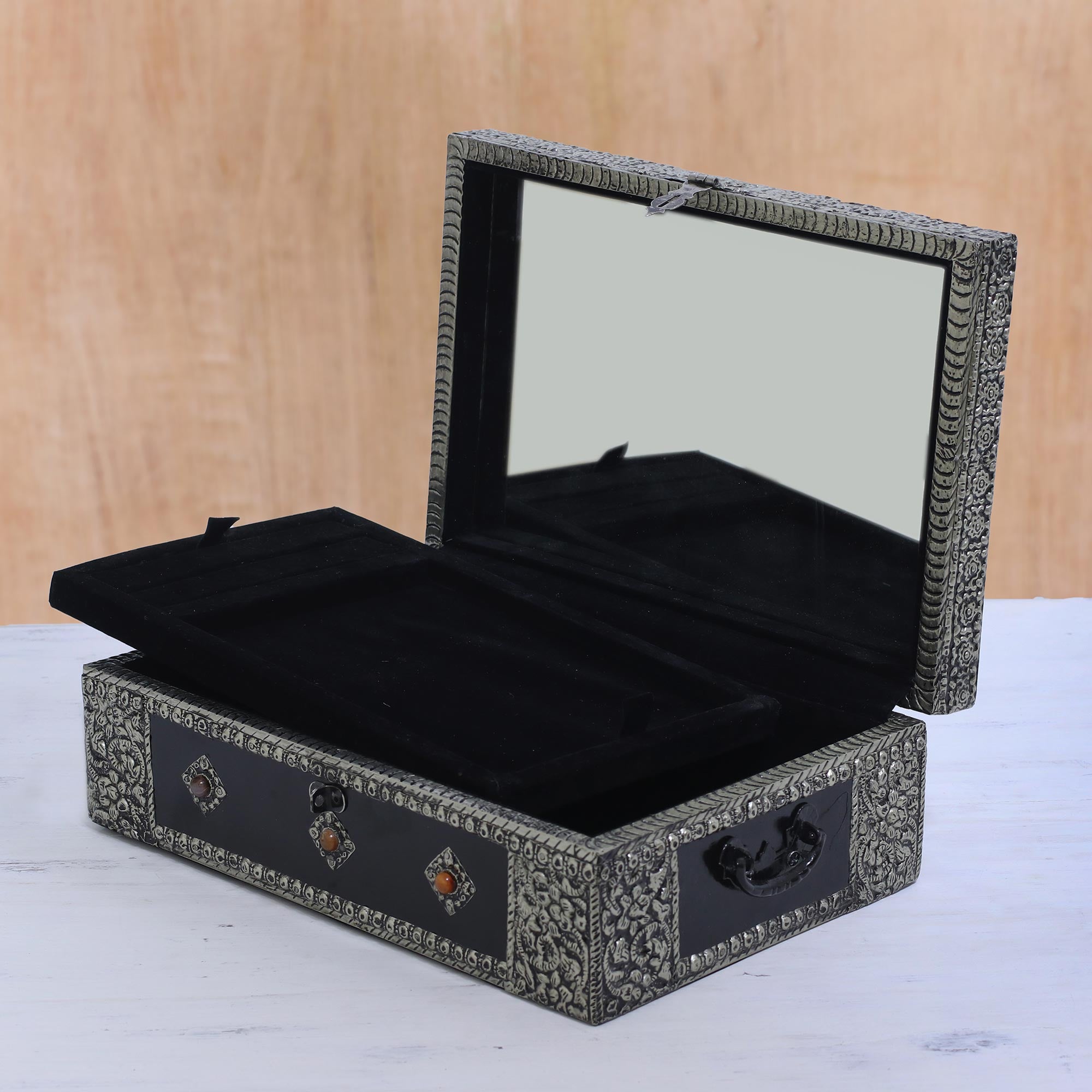 Premium Charisma Brass Jewelry Box - Handcrafted Luxury