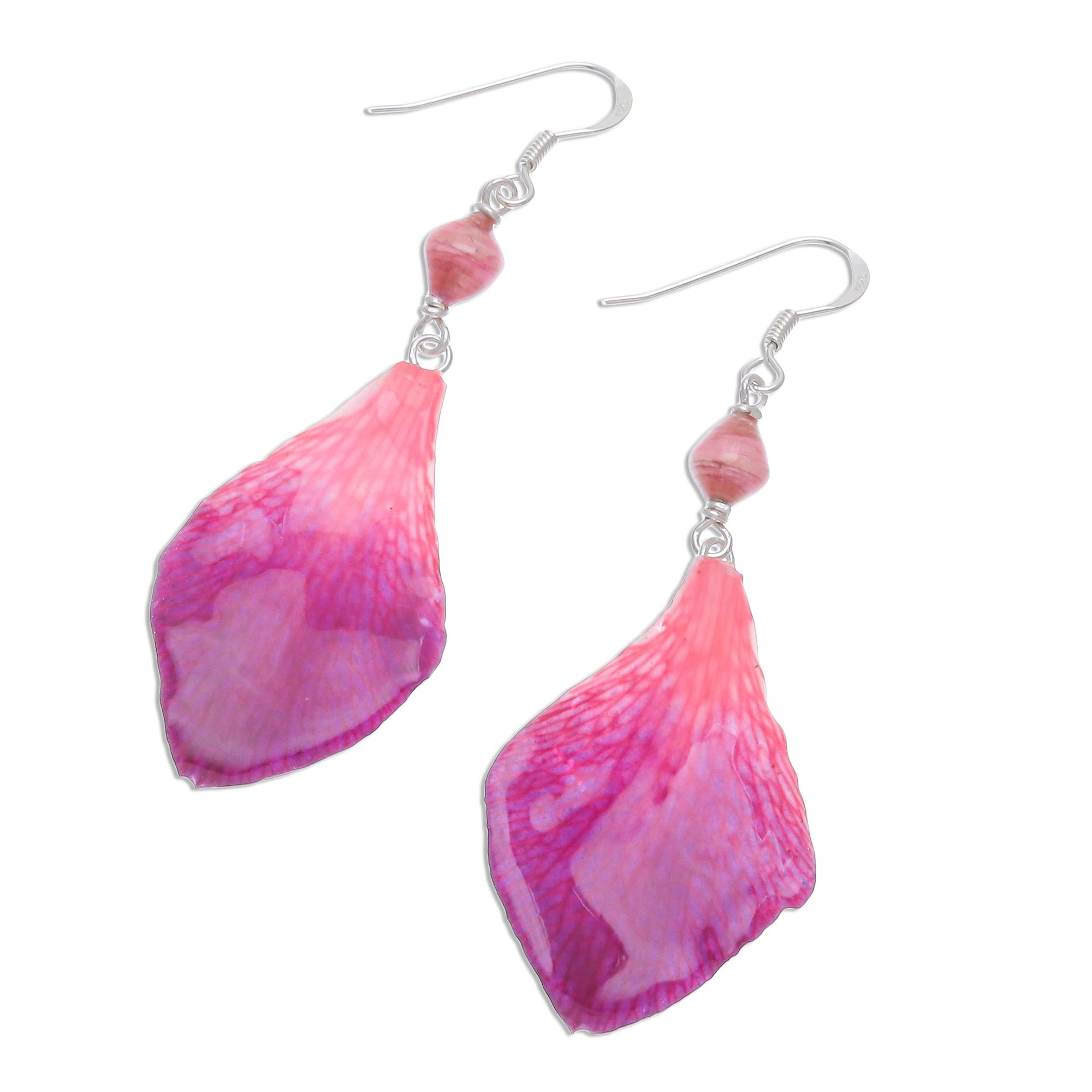 Premium Forever Fuchsia Orchid Petal Earrings - Handcrafted Elegance