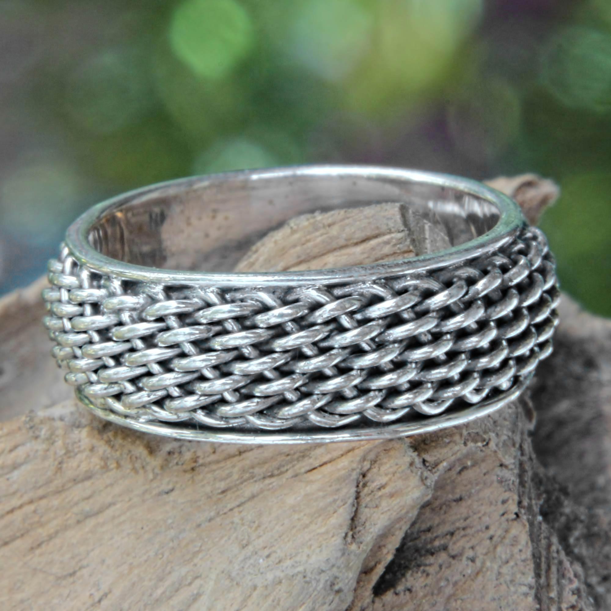 Premium Amlapura Sterling Silver Weave Ring