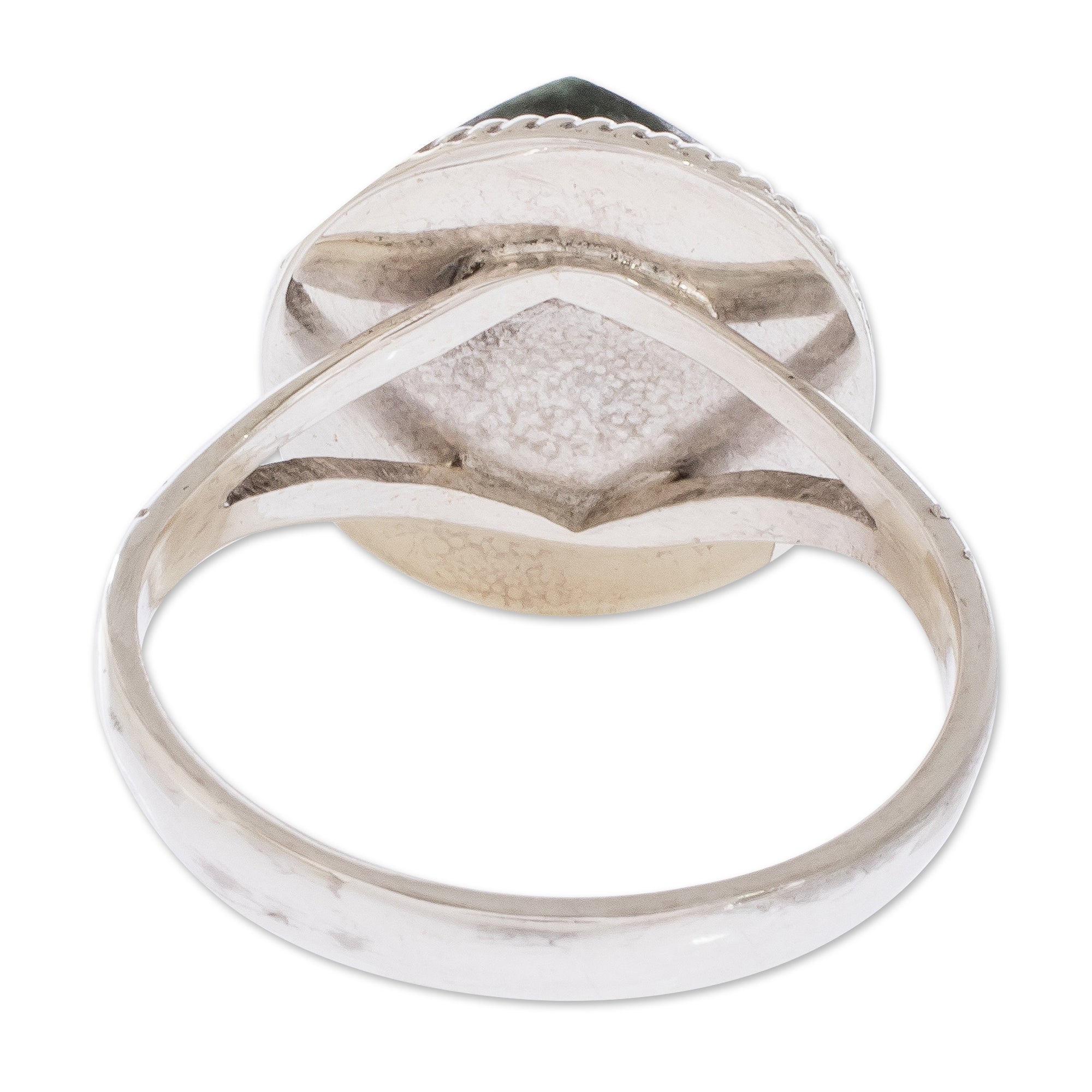 Premium Sterling Silver & Green Jade Cocktail Ring - Contemporary Sophistication