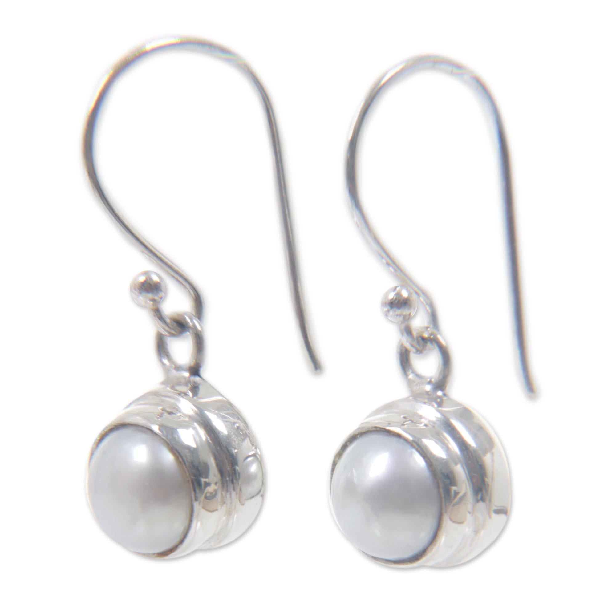 Premium Full Moon Pearl Dangle Earrings