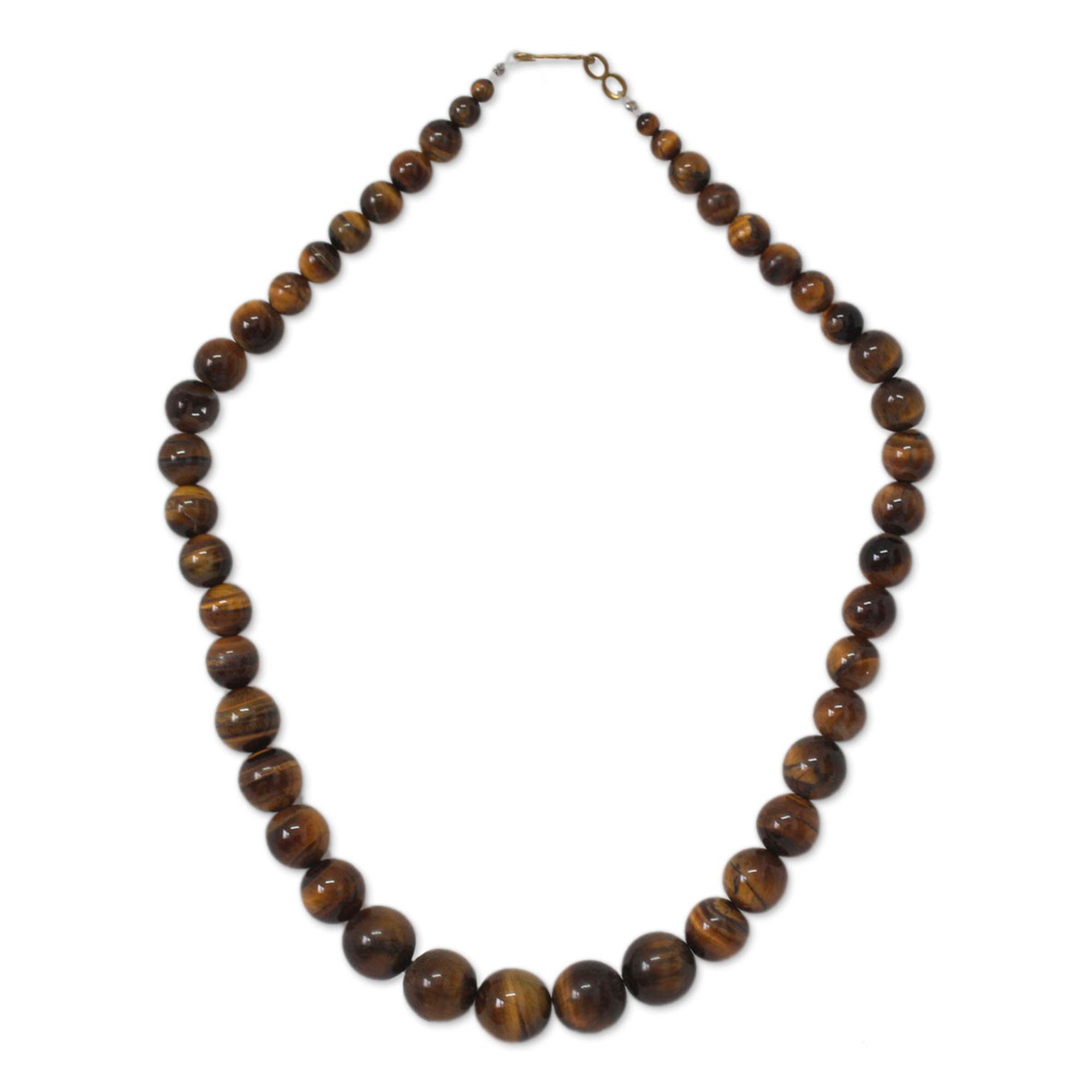 Premium Golden Light Tiger's Eye Beaded Necklace - Esombo