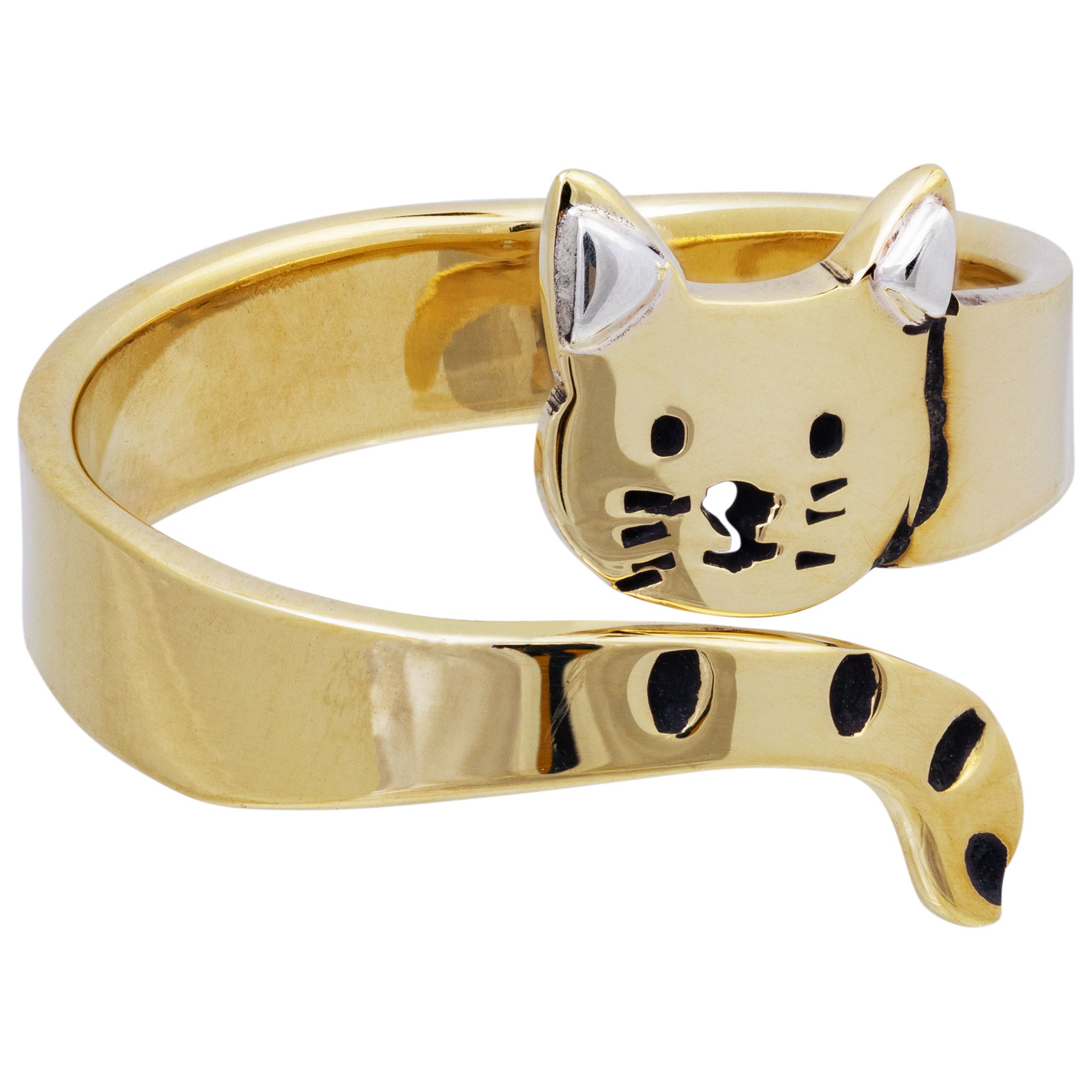 Premium Sweet Cat Hugger Ring - Handmade Silver Accent Jewelry