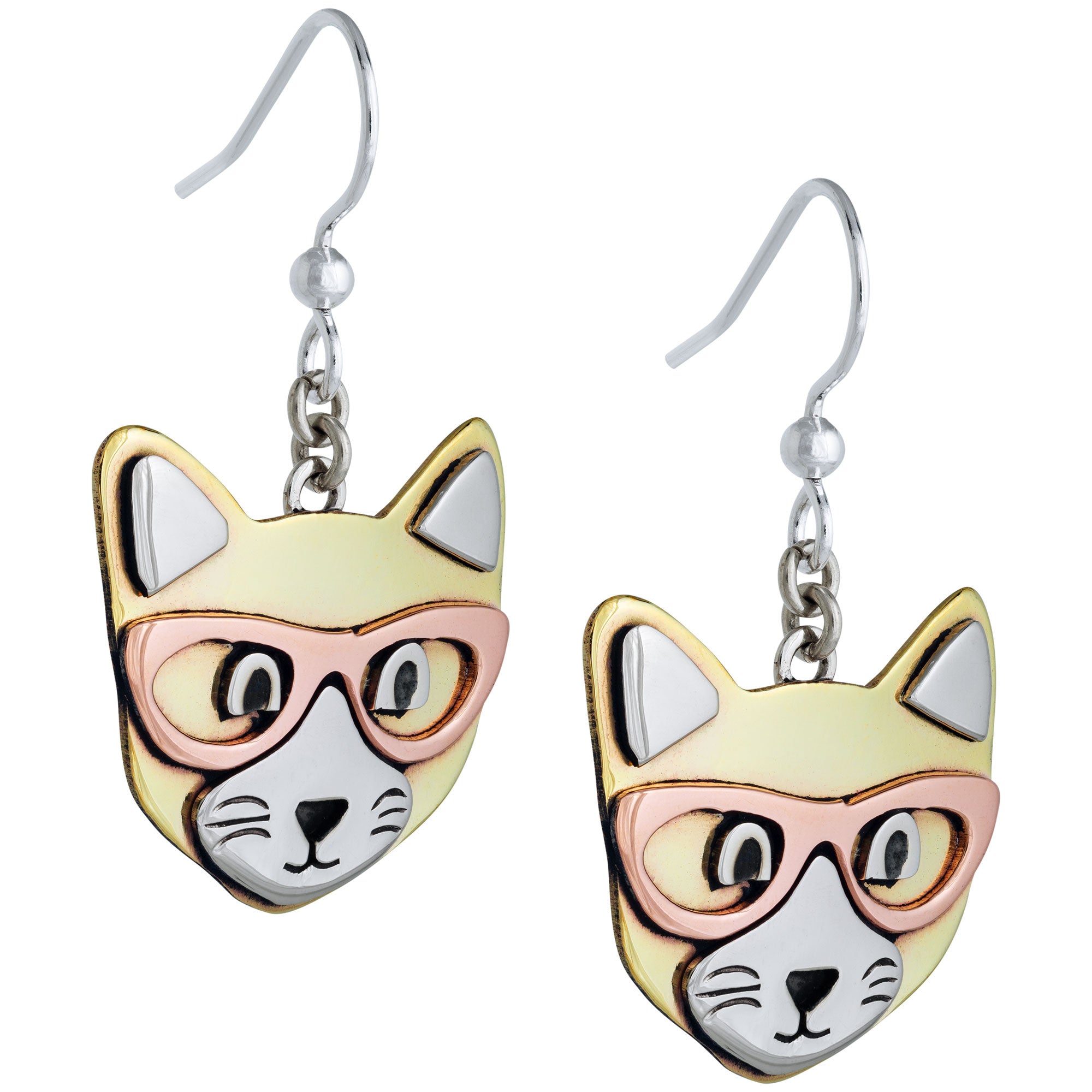 Premium Reading Pets Mixed Metal Dangle Earrings