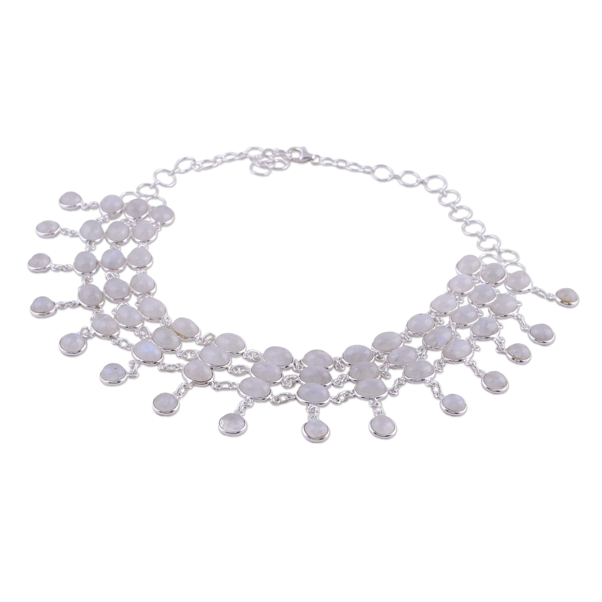 Premium Ice Moonstone Choker Necklace - Handcrafted Elegance