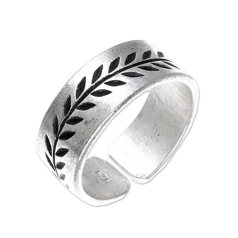 Premium Sterling Silver Leaf Wrap Ring - Handcrafted in Thailand