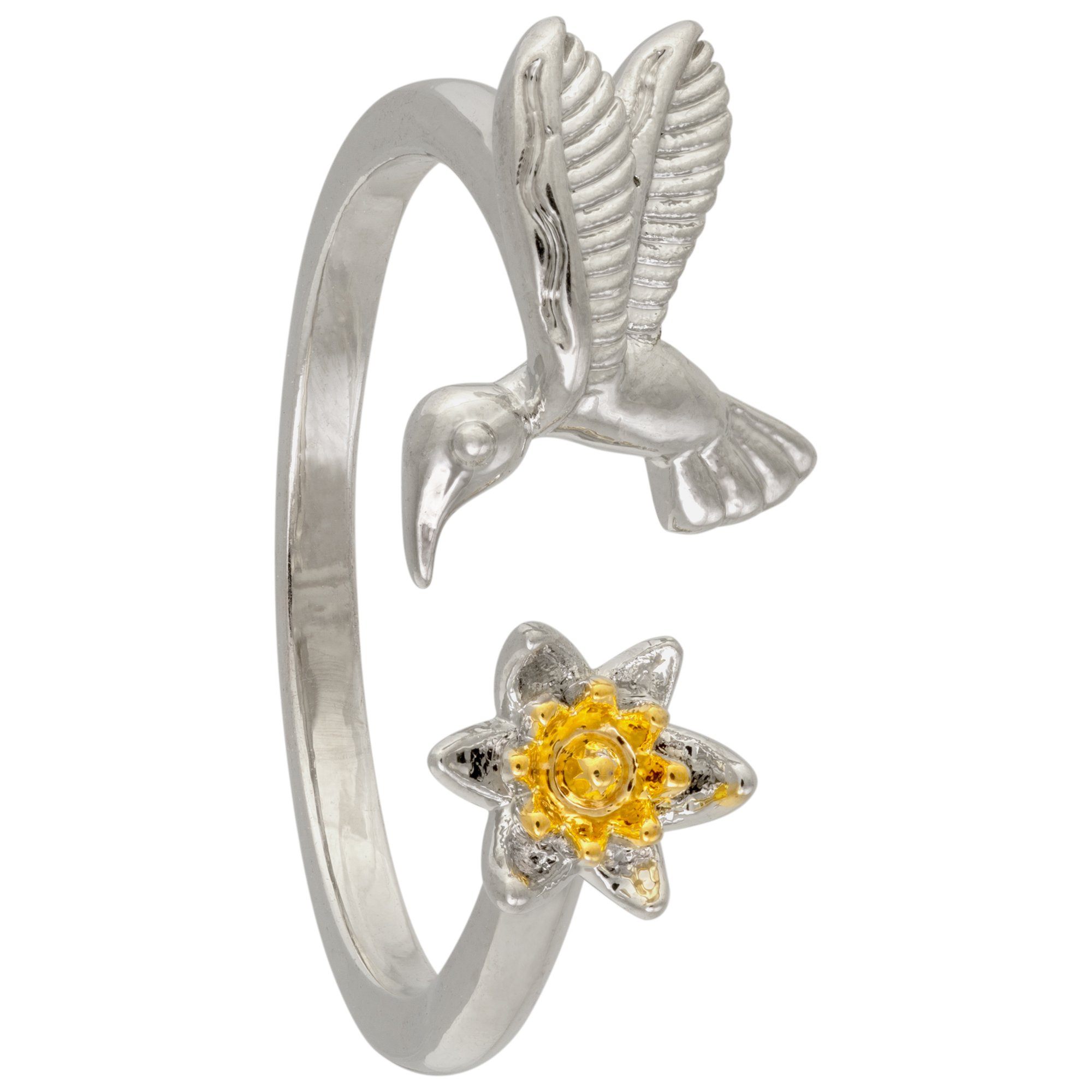 Premium Hummingbird Adjustable Ring - Ultimate Floral Elegance