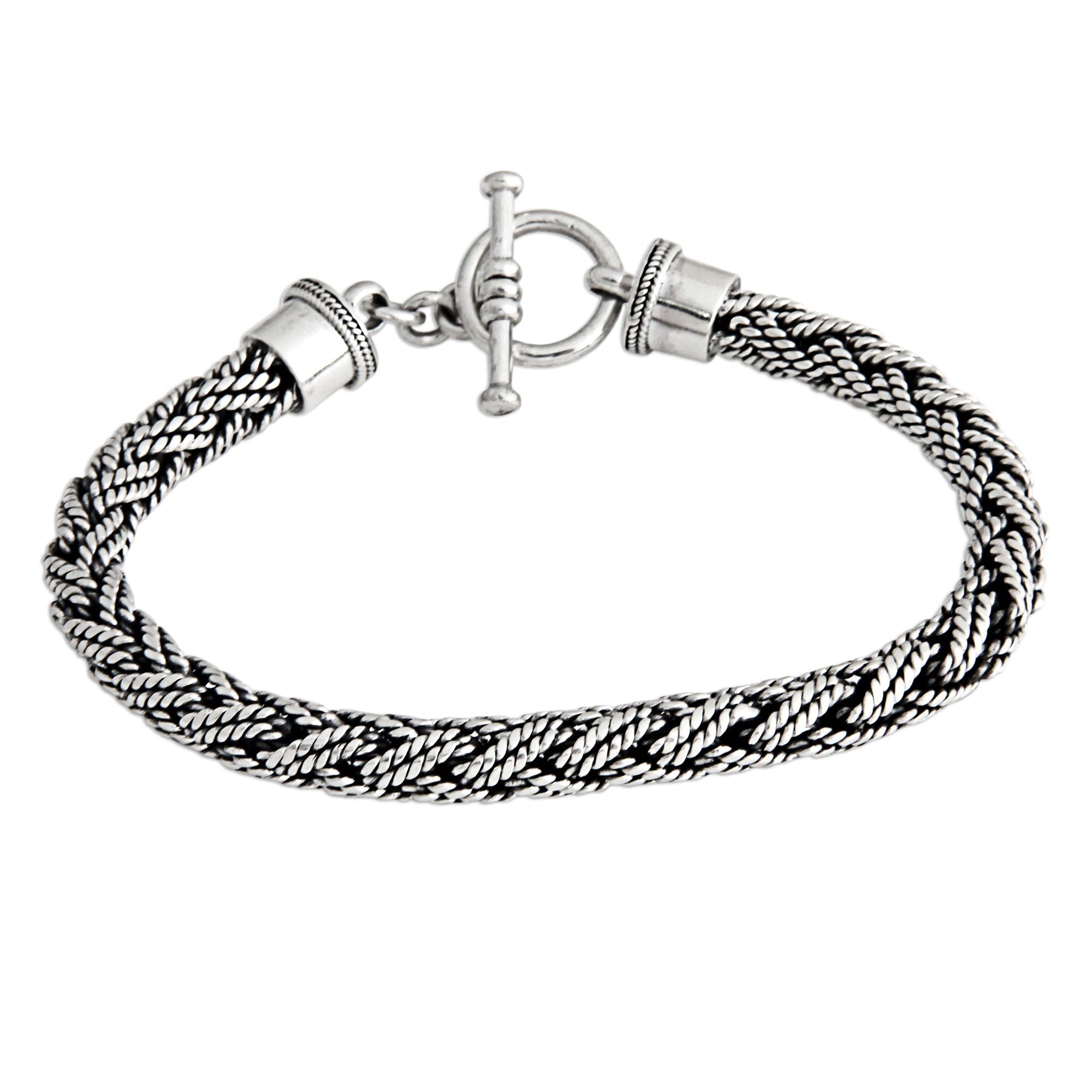 Premium Bali Hero Silver Men's Rope Bracelet