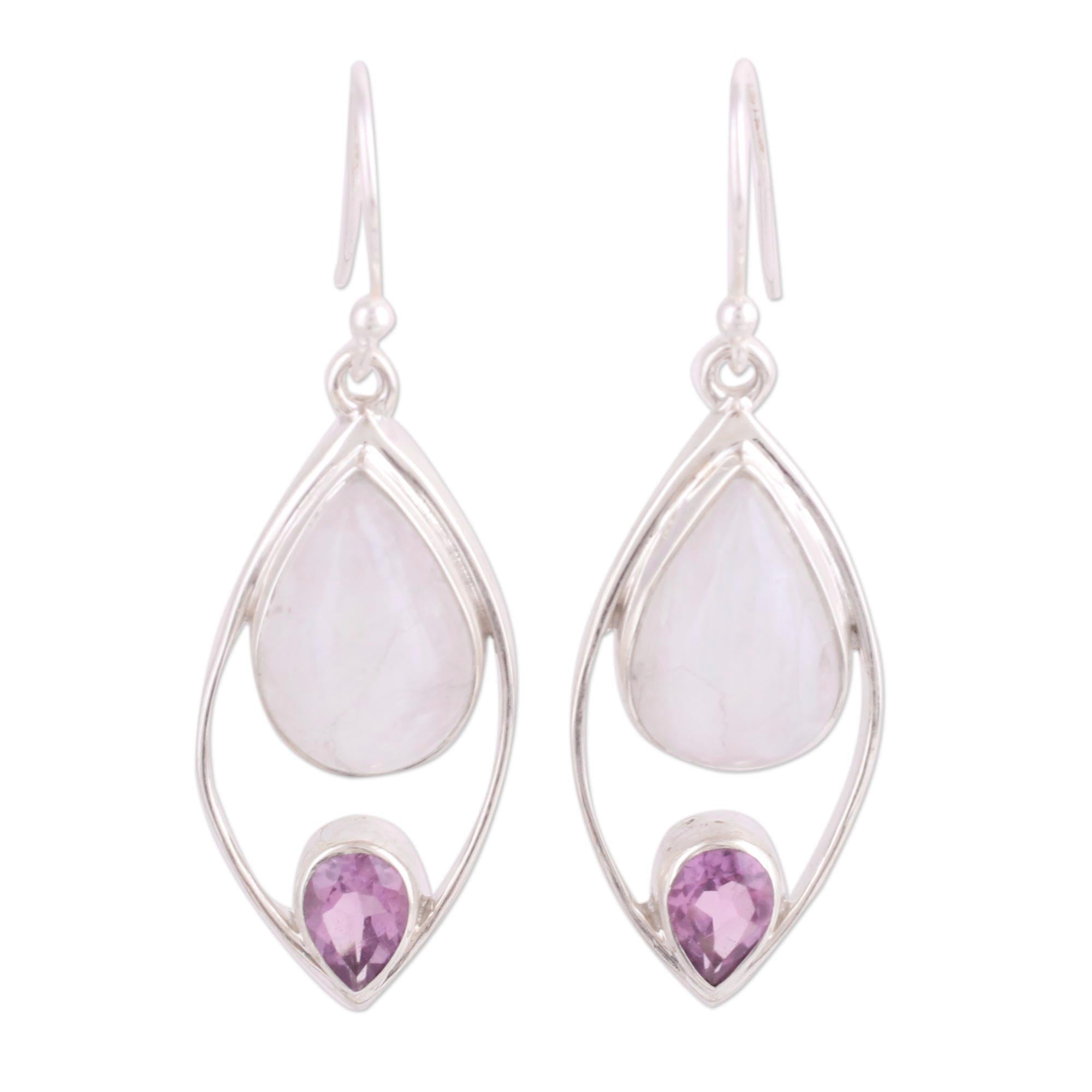 Premium Marquise Multi-Gem Sterling Silver Dangle Earrings