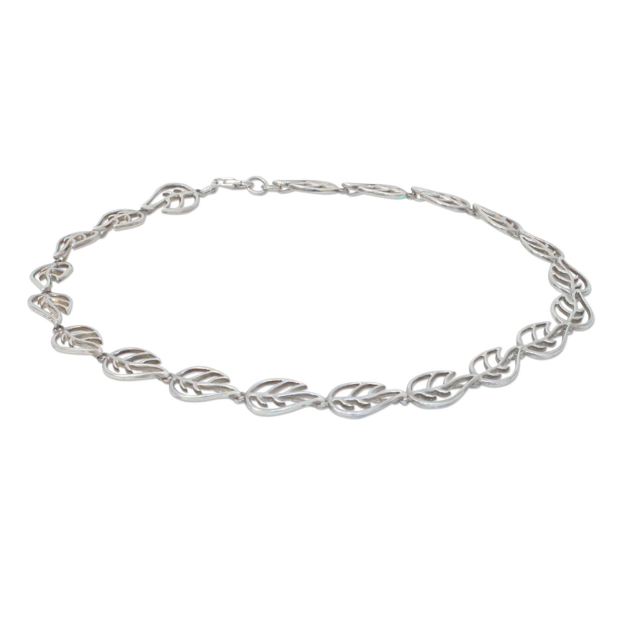 Premium Sterling Silver Nature-Inspired Link Necklace