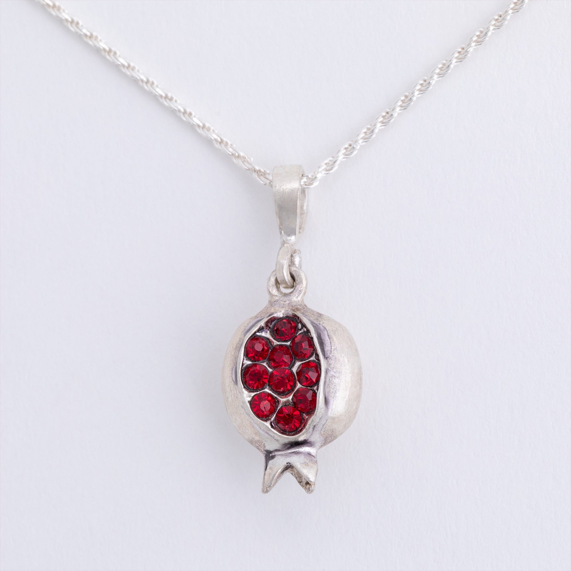 Premium Sterling Silver Pomegranate Necklace - Symbol of Prosperity