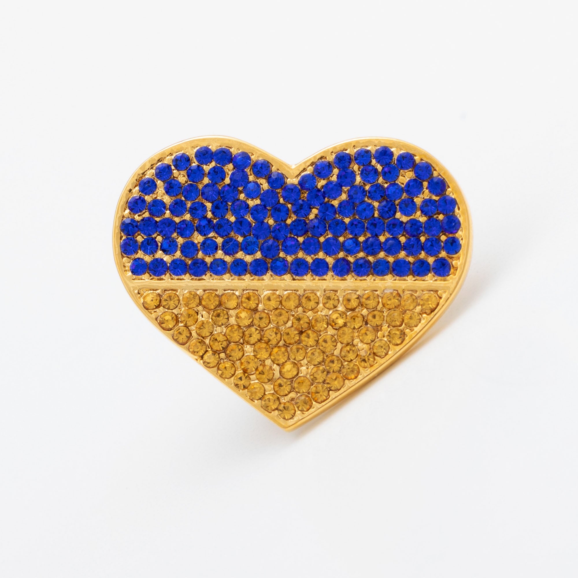 Premium Solidarity Heart Pin - Stand With Ukraine