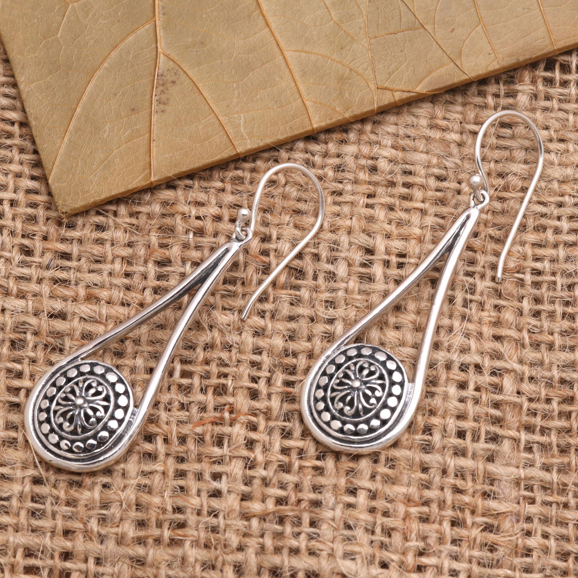 Premium Bali Jawan Sterling Silver Dangle Earrings - Handcrafted Elegance