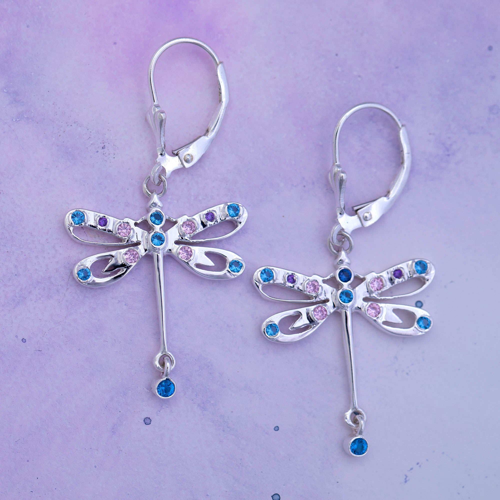 Premium Sterling Silver Butterfly Crystal Earrings