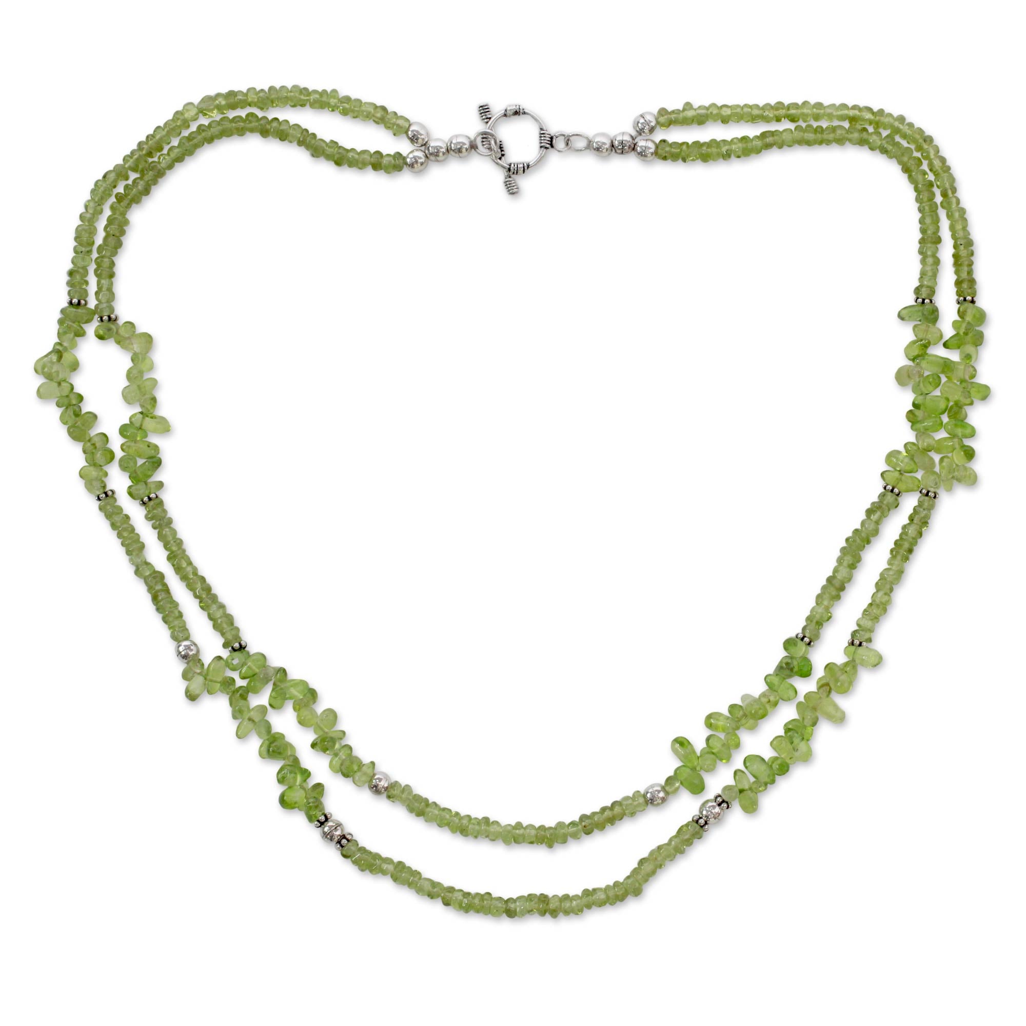 Premium Handcrafted Peridot Double Strand Necklace - Nature's Charm Collection