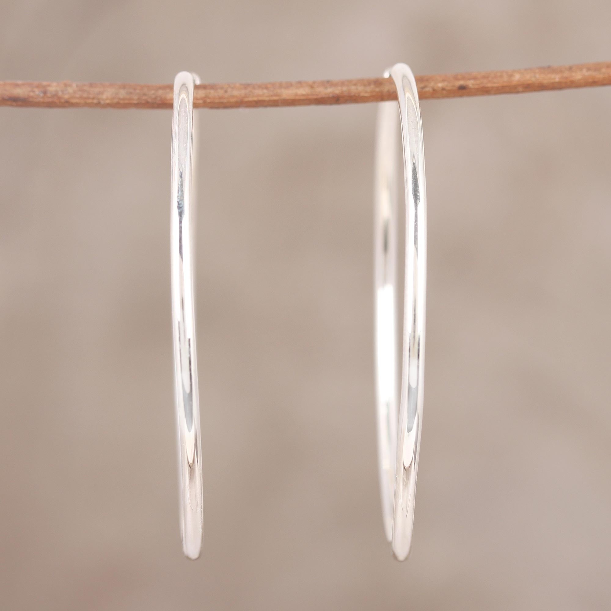 Premium Timeless Charm Polished Sterling Silver Endless Hoop Earrings