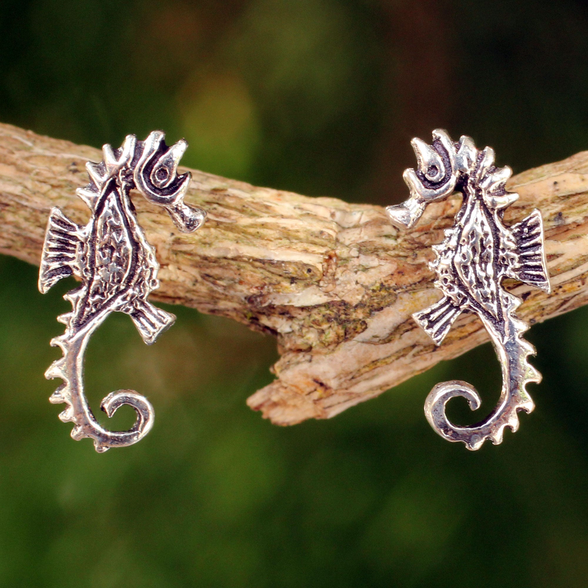 Premium Seahorse Sterling Silver Earrings - Handcrafted Elegance