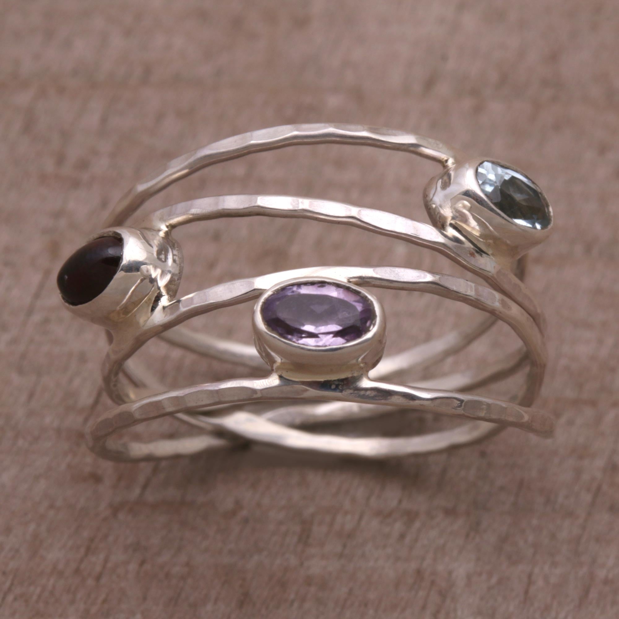 Eternal Majesty Amethyst Sterling Silver Ring - Premium Handmade Jewelry