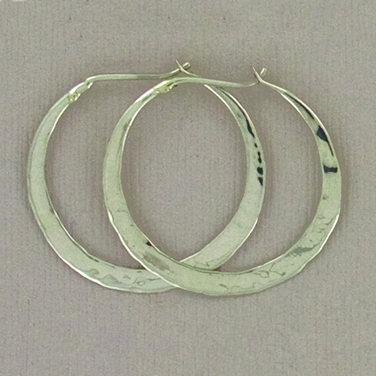 Premium 25mm Sterling Silver Hammered Hoop Earrings - Handcrafted Elegance