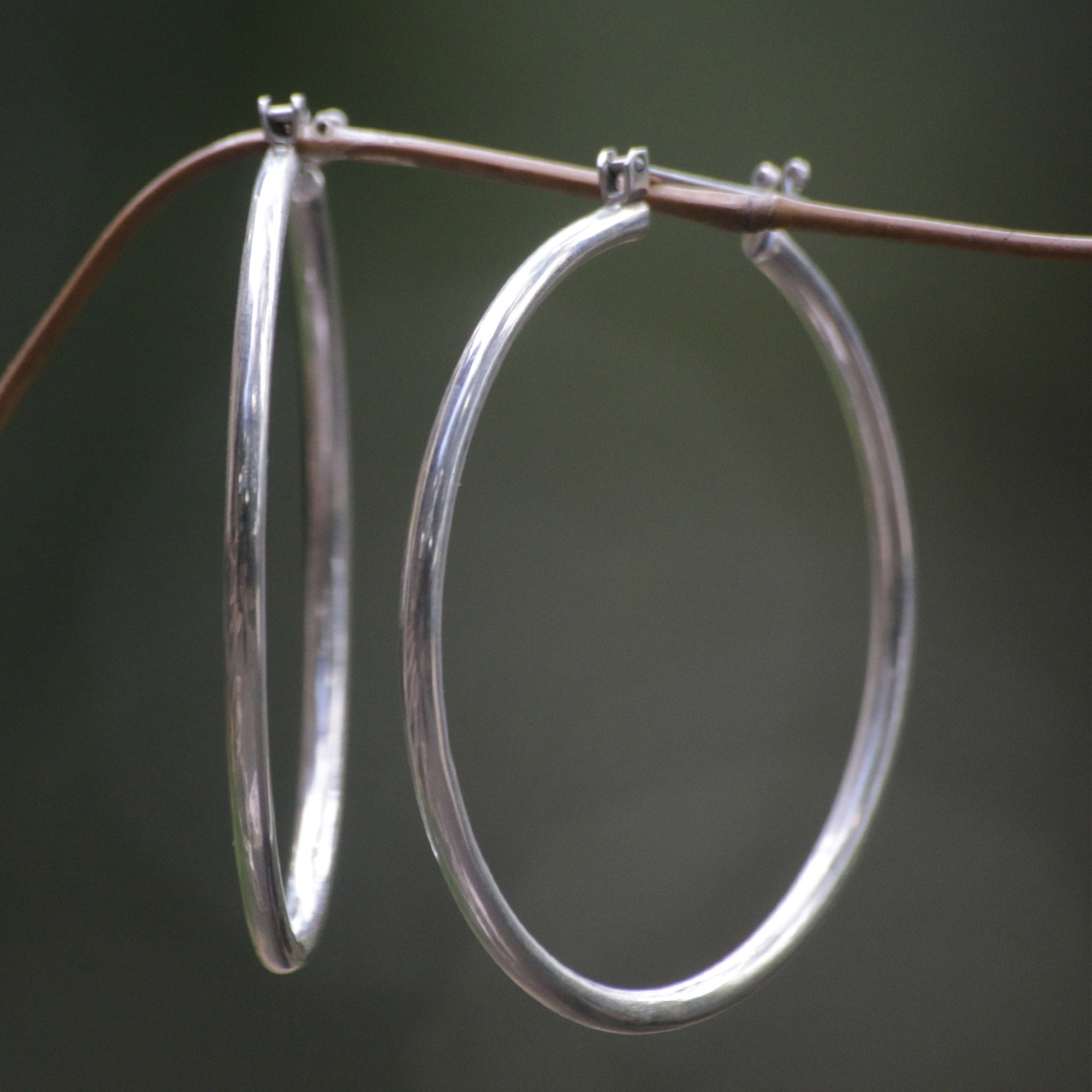 Premium Moonlit Goddess Hoop Earrings - Sterling Silver Elegance