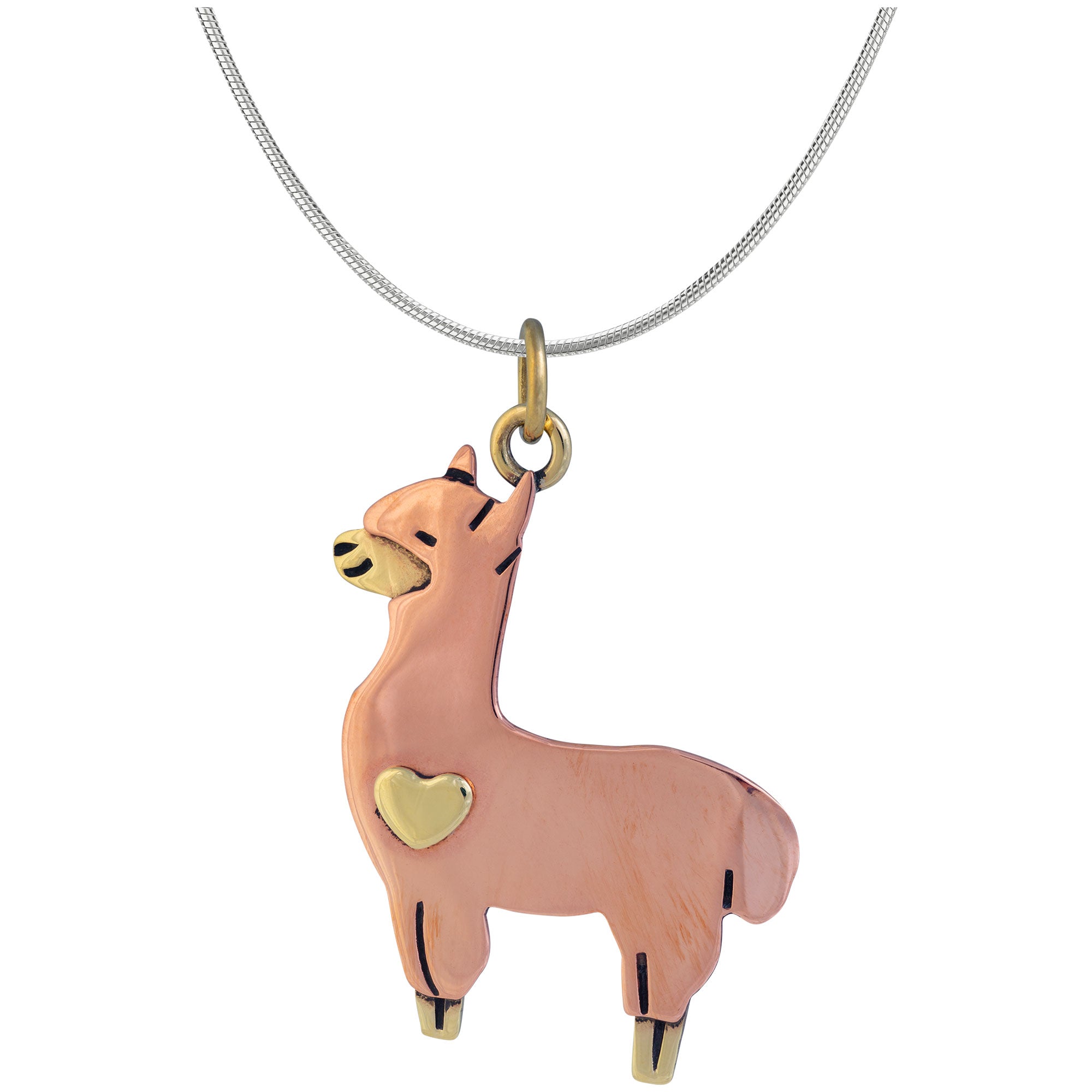 Premium Alpaca Mixed Metal Heart Necklace