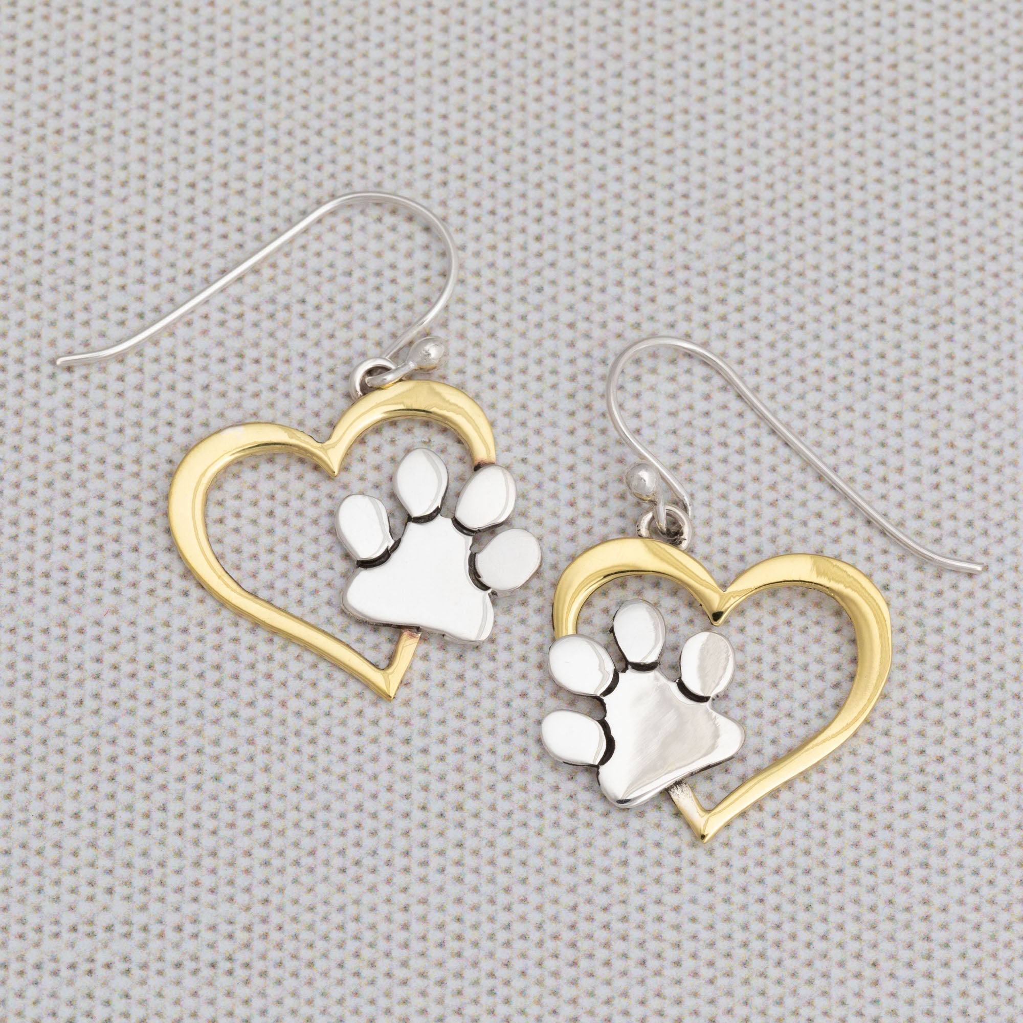 Premium Sterling Paw Heart Earrings - Ethical Elegance