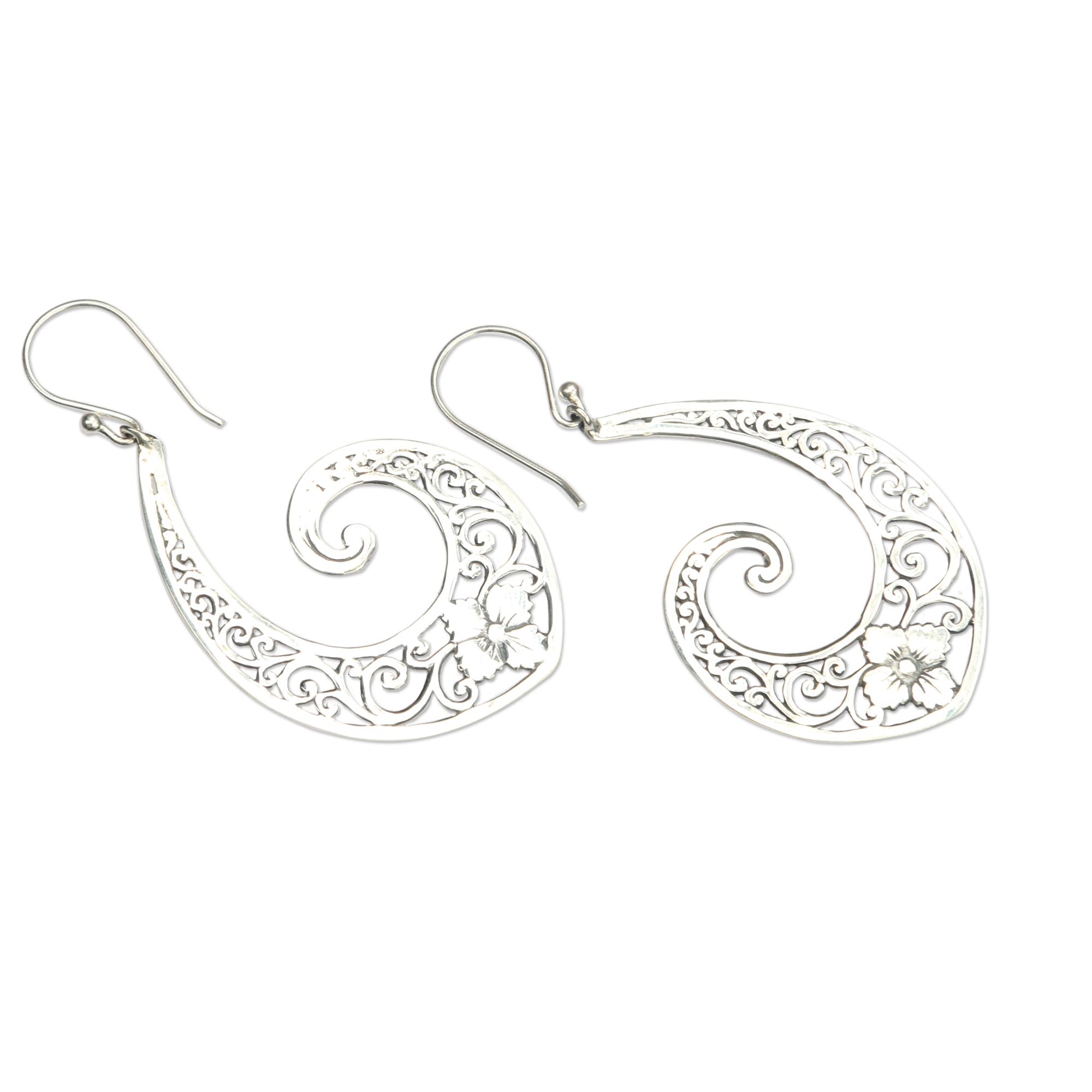 Premium Silver Fern Dangle Earrings - Handcrafted Elegance