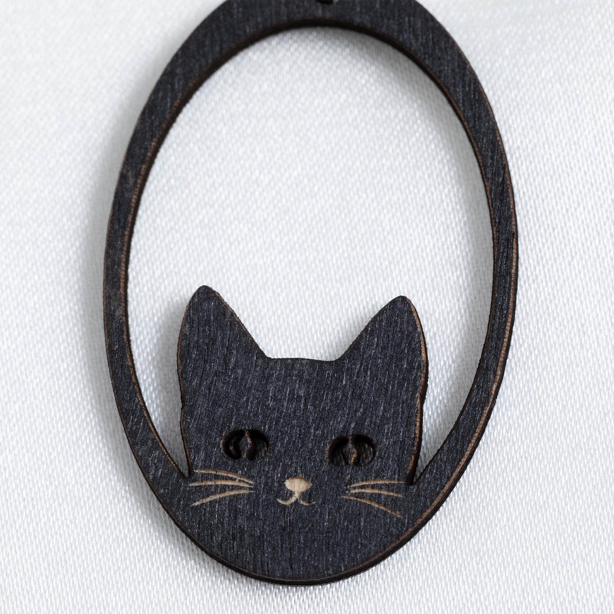 Premium Sneaky Black Cat Wooden Earrings - Eco-Friendly & Stylish