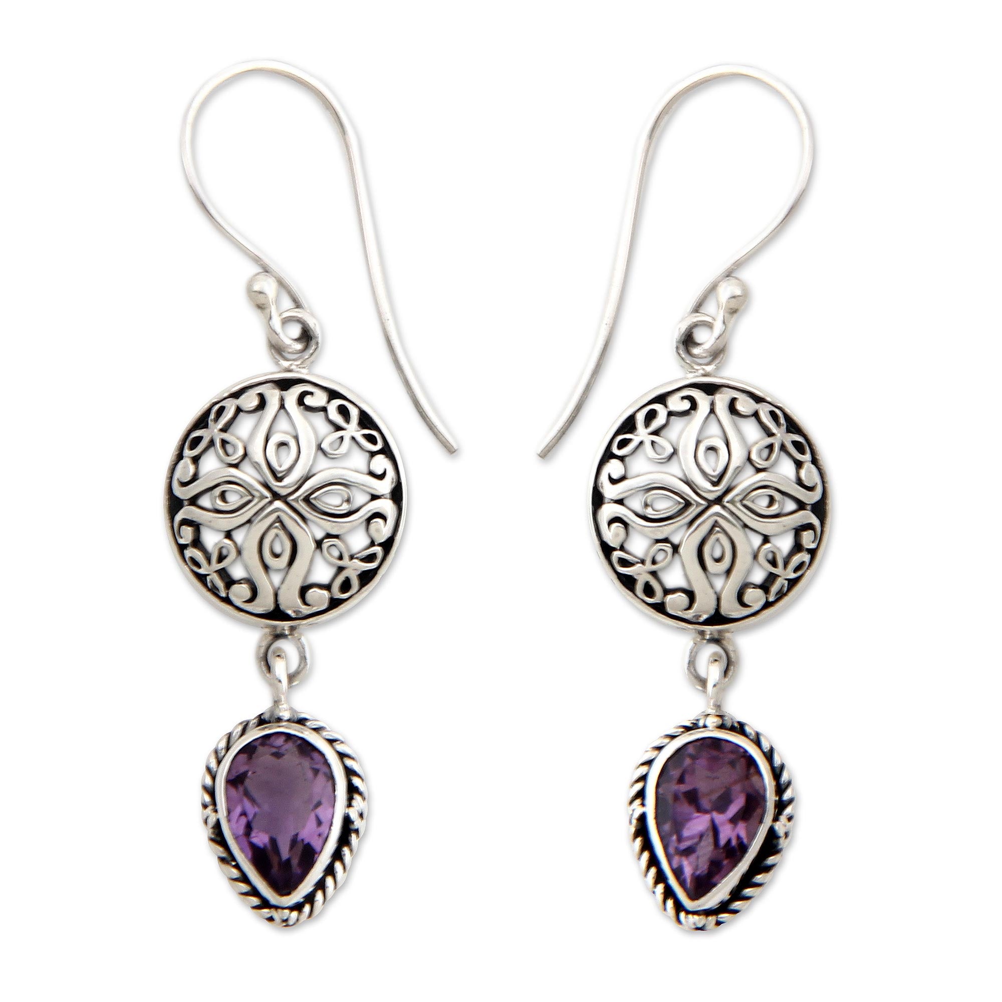 Premium Kintamani Amethyst Earrings - Handcrafted Elegance