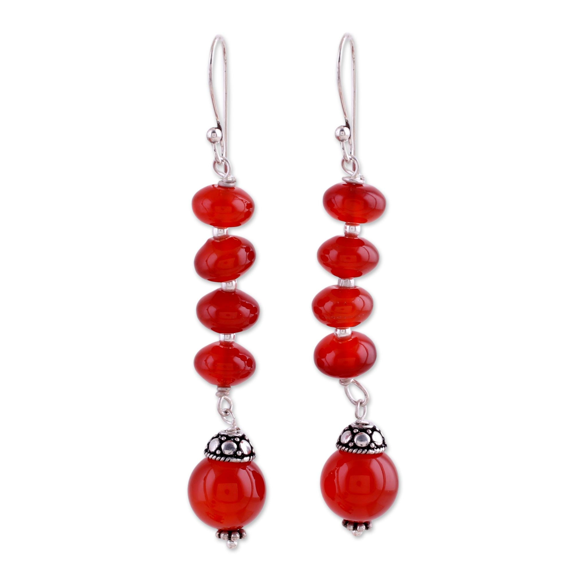 Premium Fire Fall Carnelian Dangle Earrings