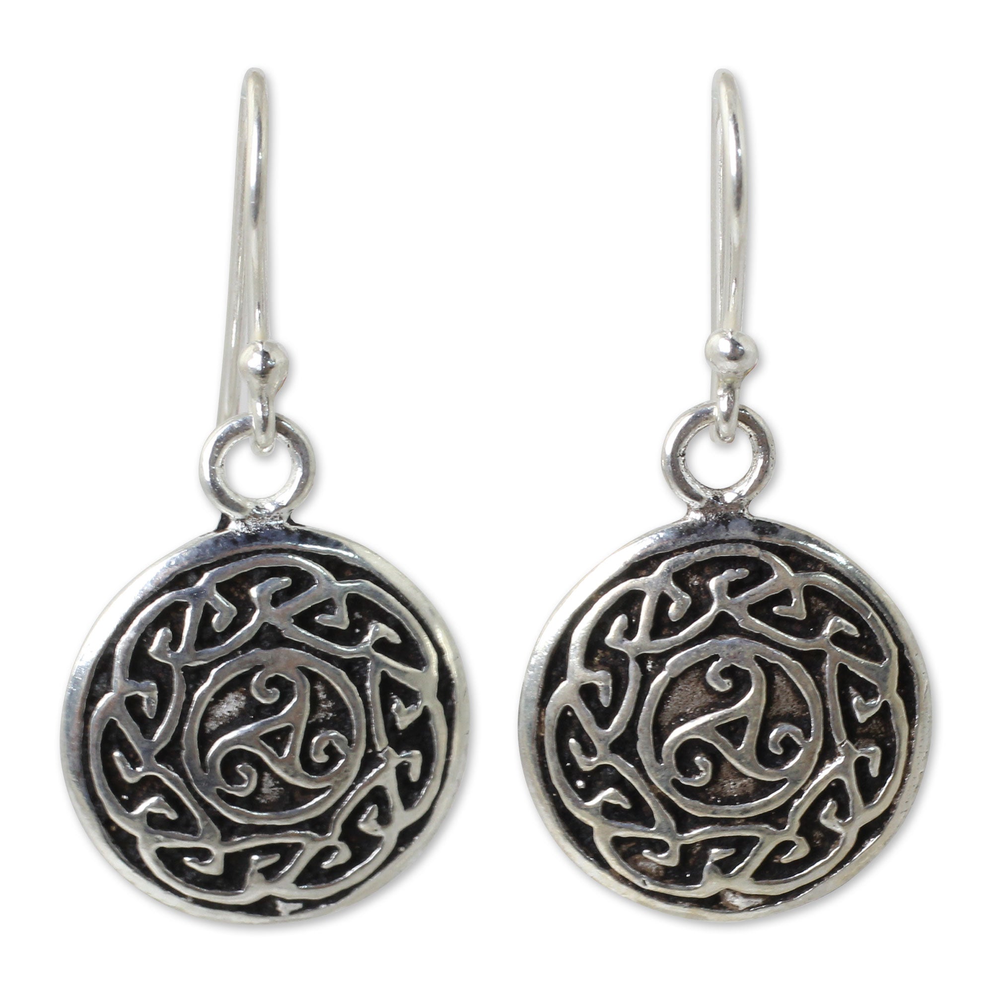 Premium Celtic Sister Goddess Silver Earrings - Handcrafted Sterling Silver Jewelry