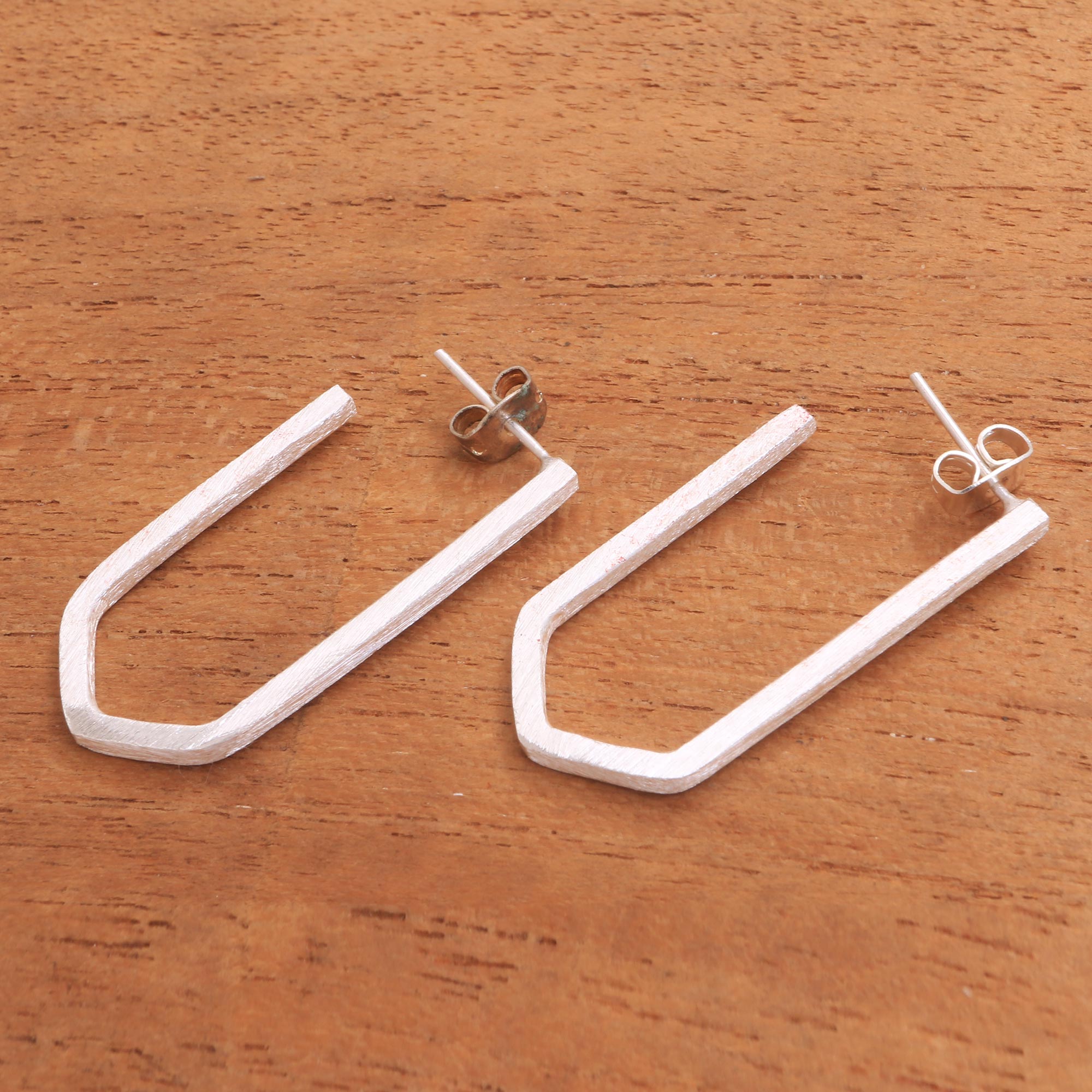 Premium Geometric Drop Earrings - Handcrafted Sterling Silver Jewelry from Bali