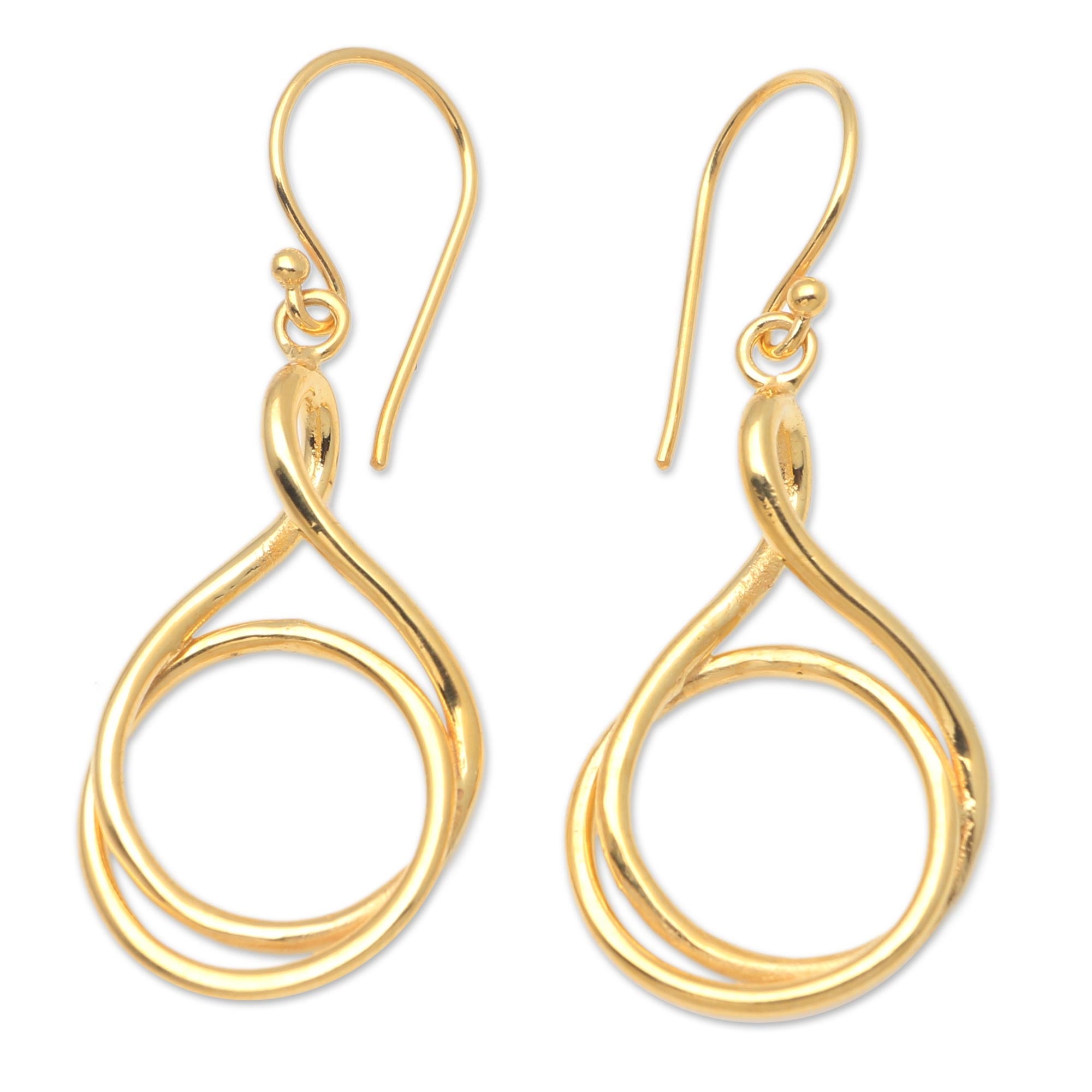 Premium Life Path Handmade Gold-Plated Brass Dangle Earrings - Ultimate Elegance