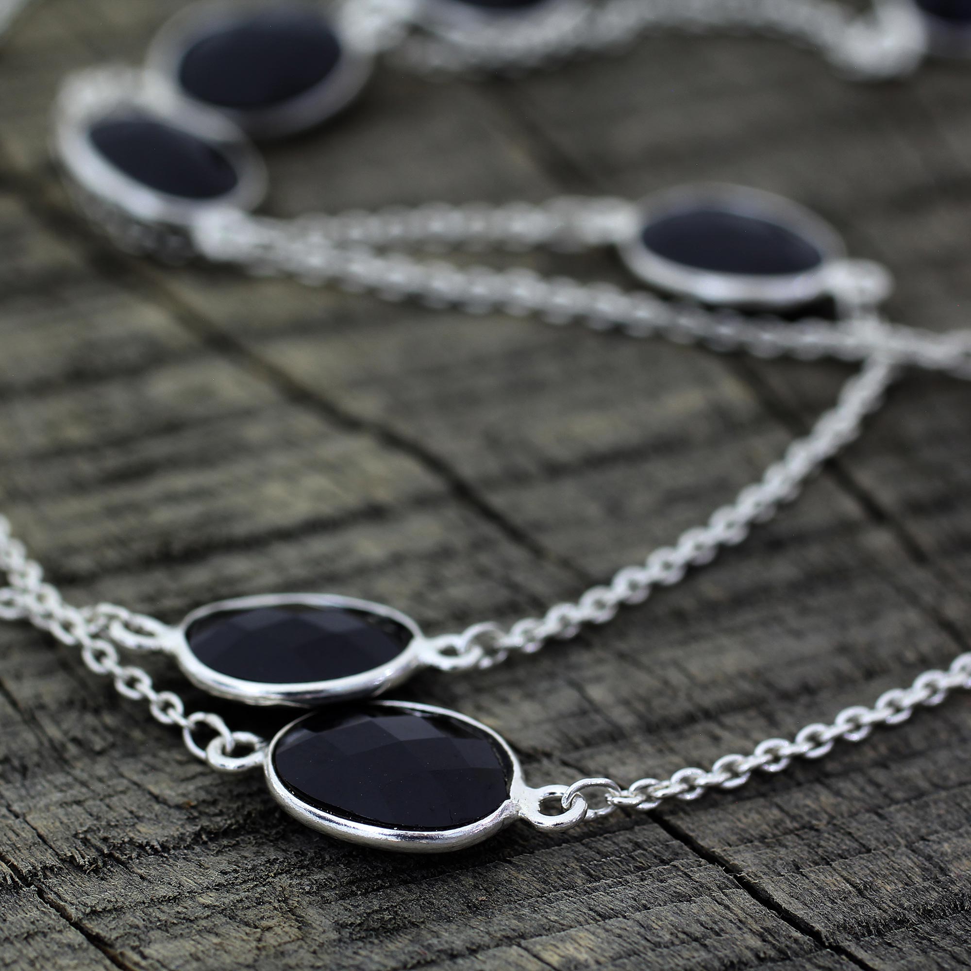 Premium Duduma Majesty Onyx & Silver Necklace - Handcrafted Elegance