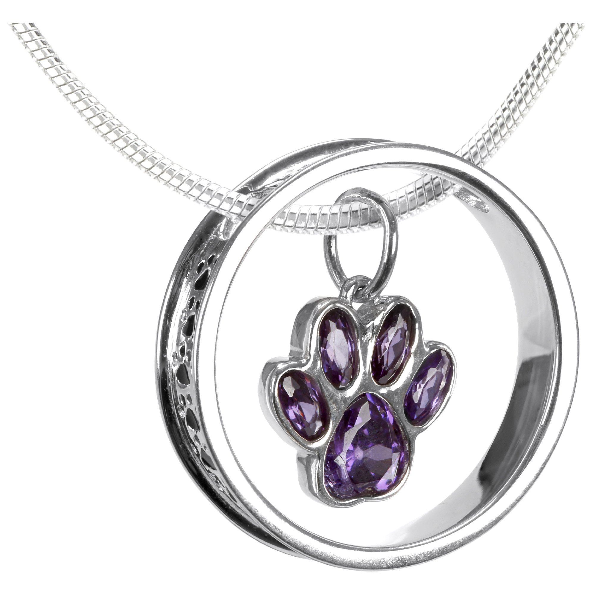 Premium Sterling Silver Paw Print Necklace - A Life Full of Paws