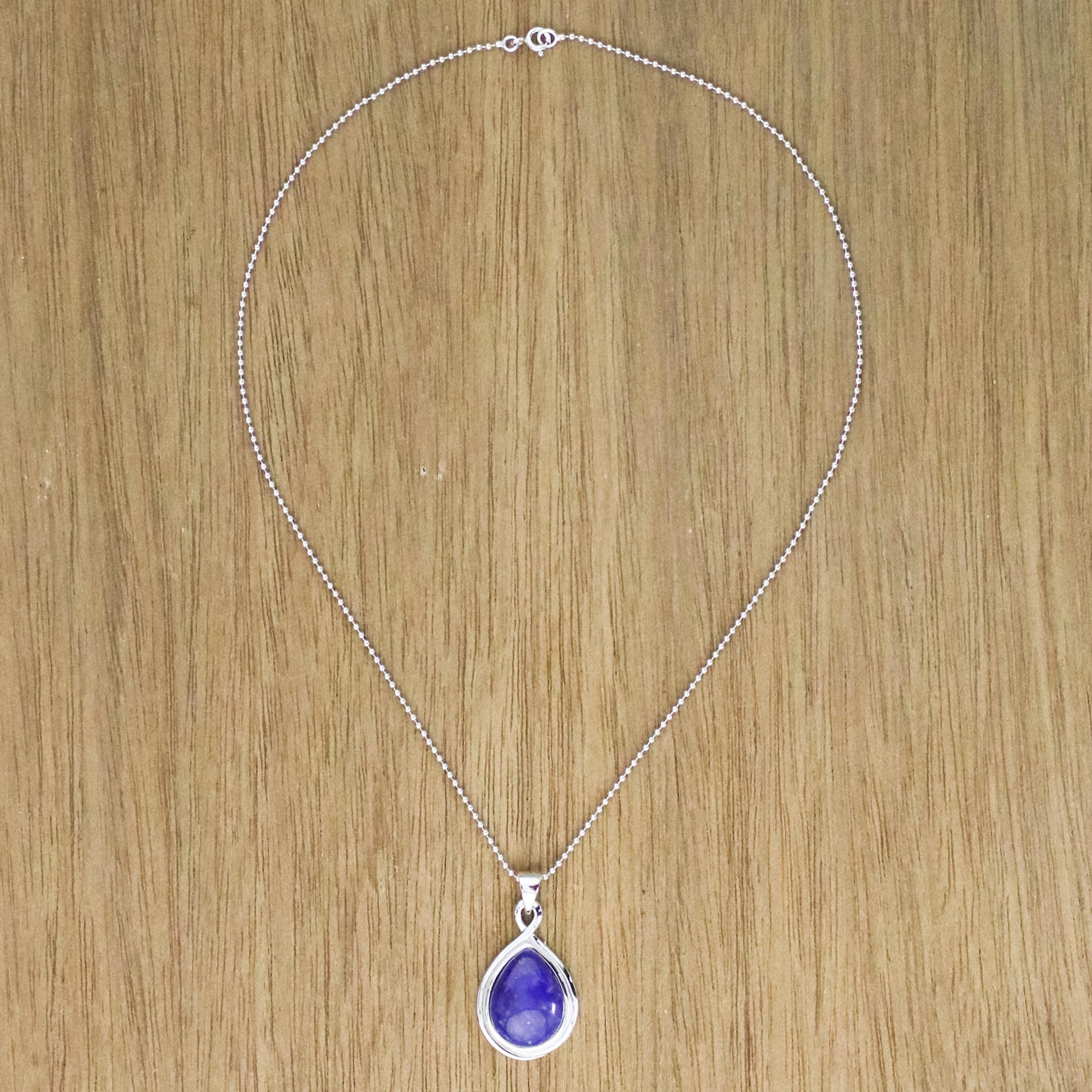 Premium Lapis Lazuli Pendant Necklace - Elegant Twist Design by Michael Krainer