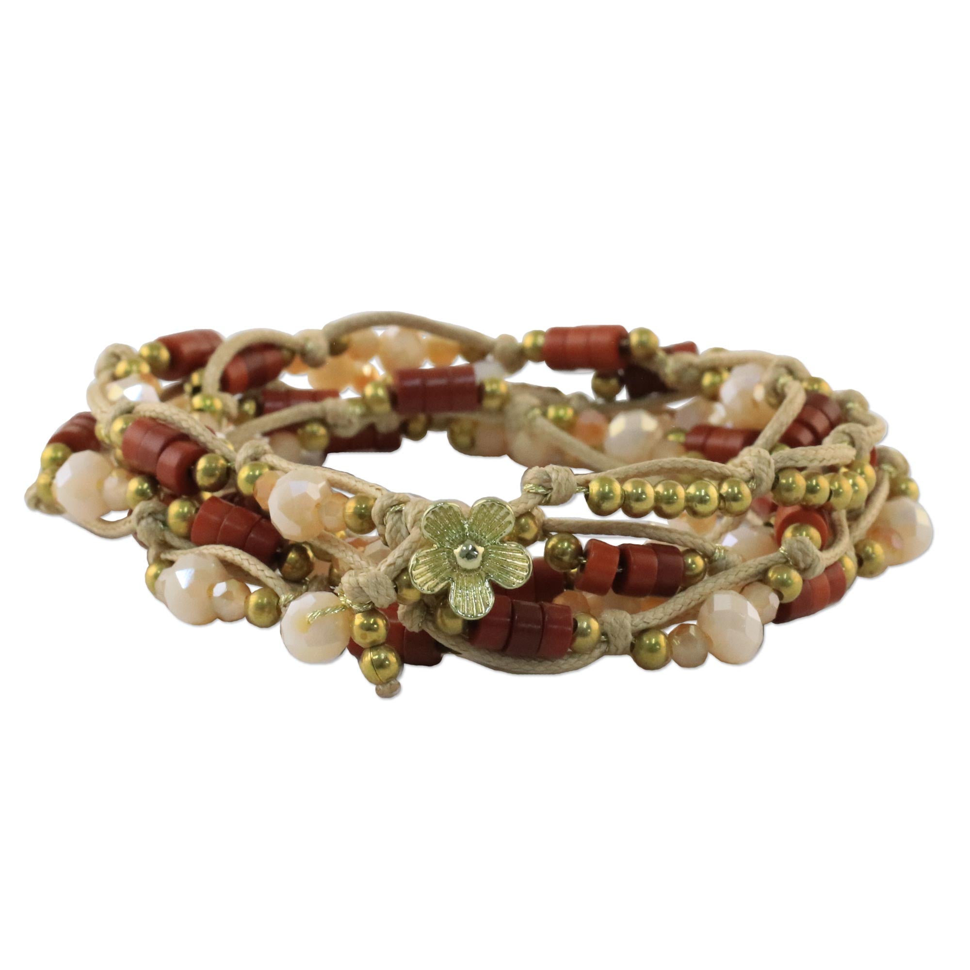 Premium Lively Party Wrap Bracelet – Handcrafted Calcite & Glass Beads from Thailand