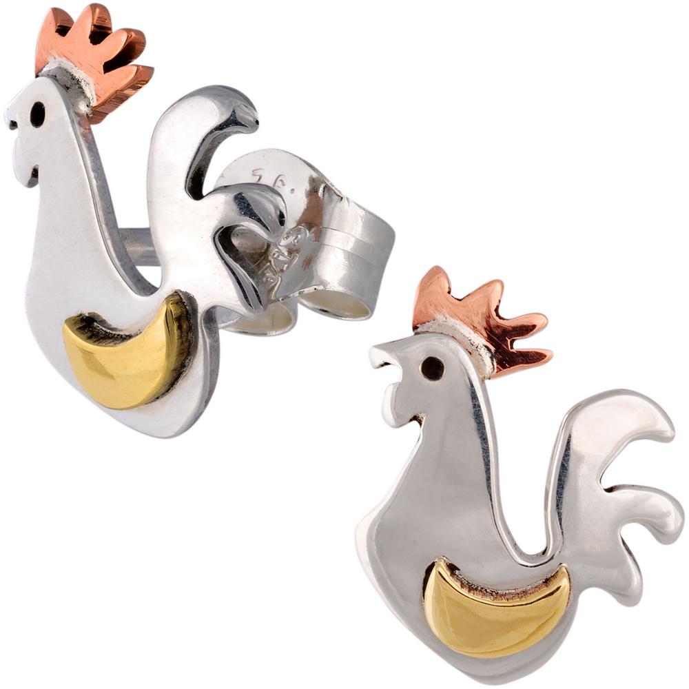 Premium Handcrafted Rooster Post Earrings - Rustic Charm