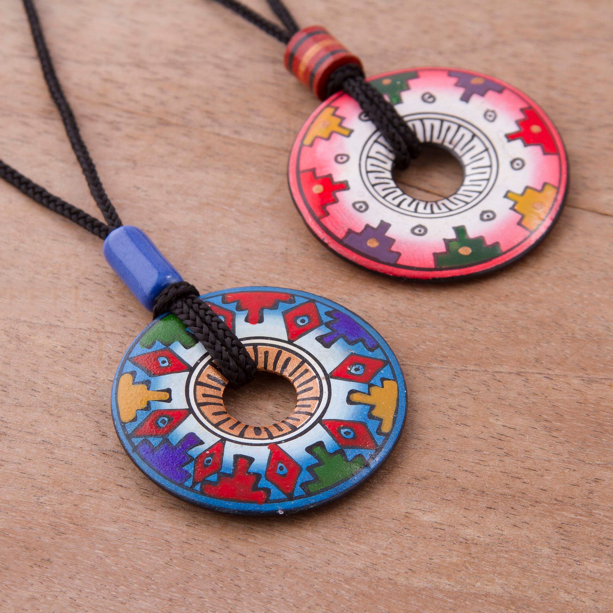 Premium Inca-Inspired Ceramic Pendant Necklaces - Handmade & Fair Trade