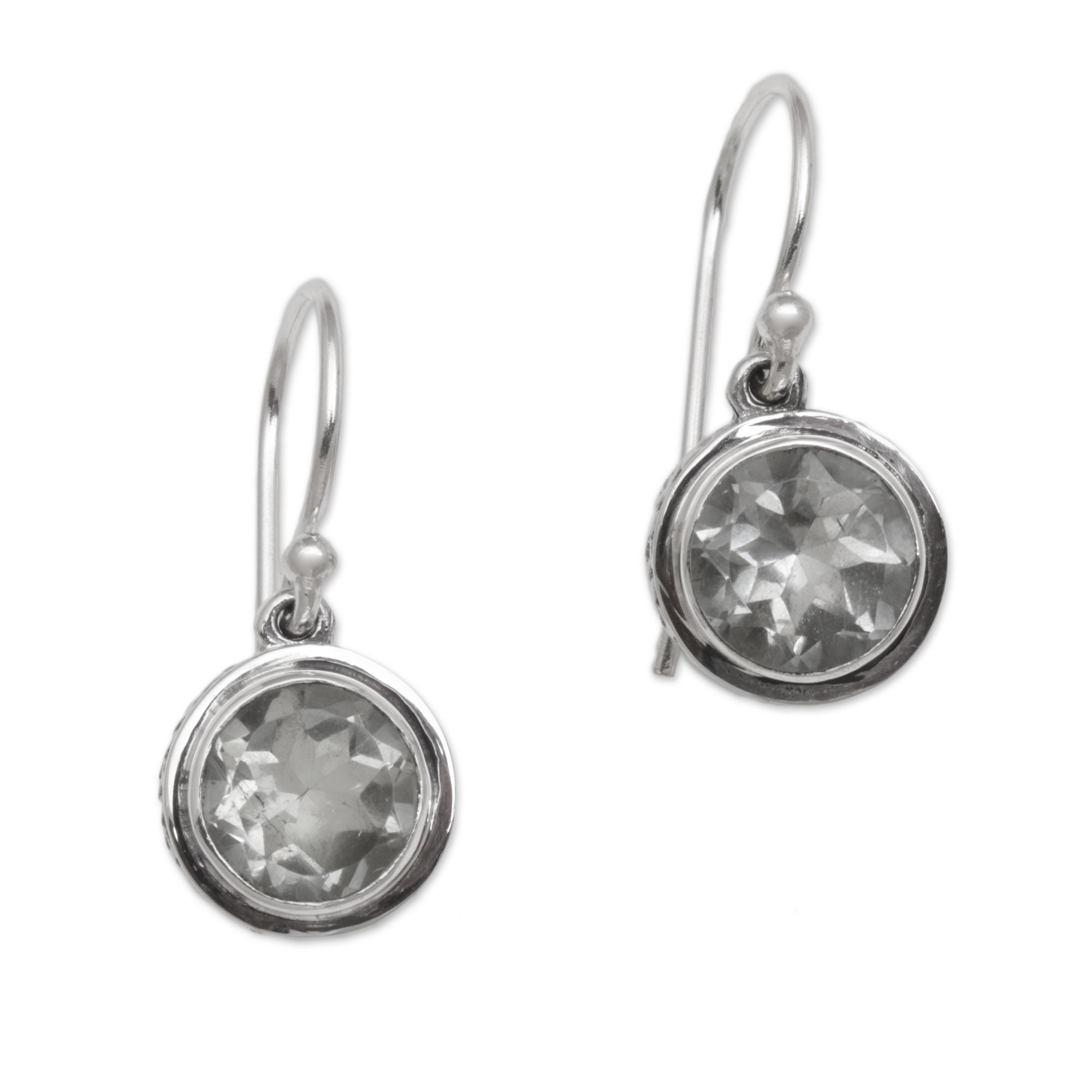 Premium Glittering Glance Prasiolite Dangle Earrings – Elegant Sterling Silver Jewelry from Bali