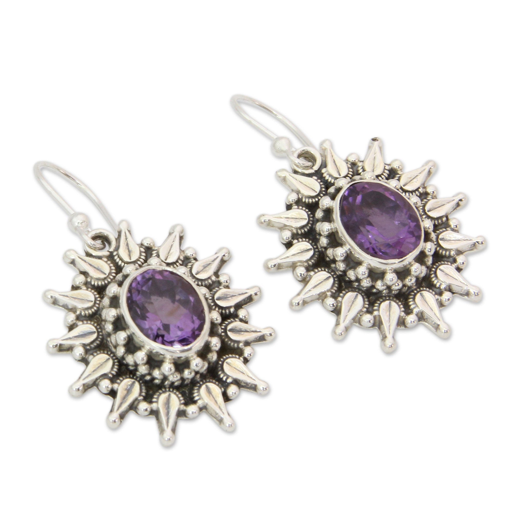 Premium Eternal Radiance Amethyst Earrings – 6 Carat Silver Artisan Jewelry