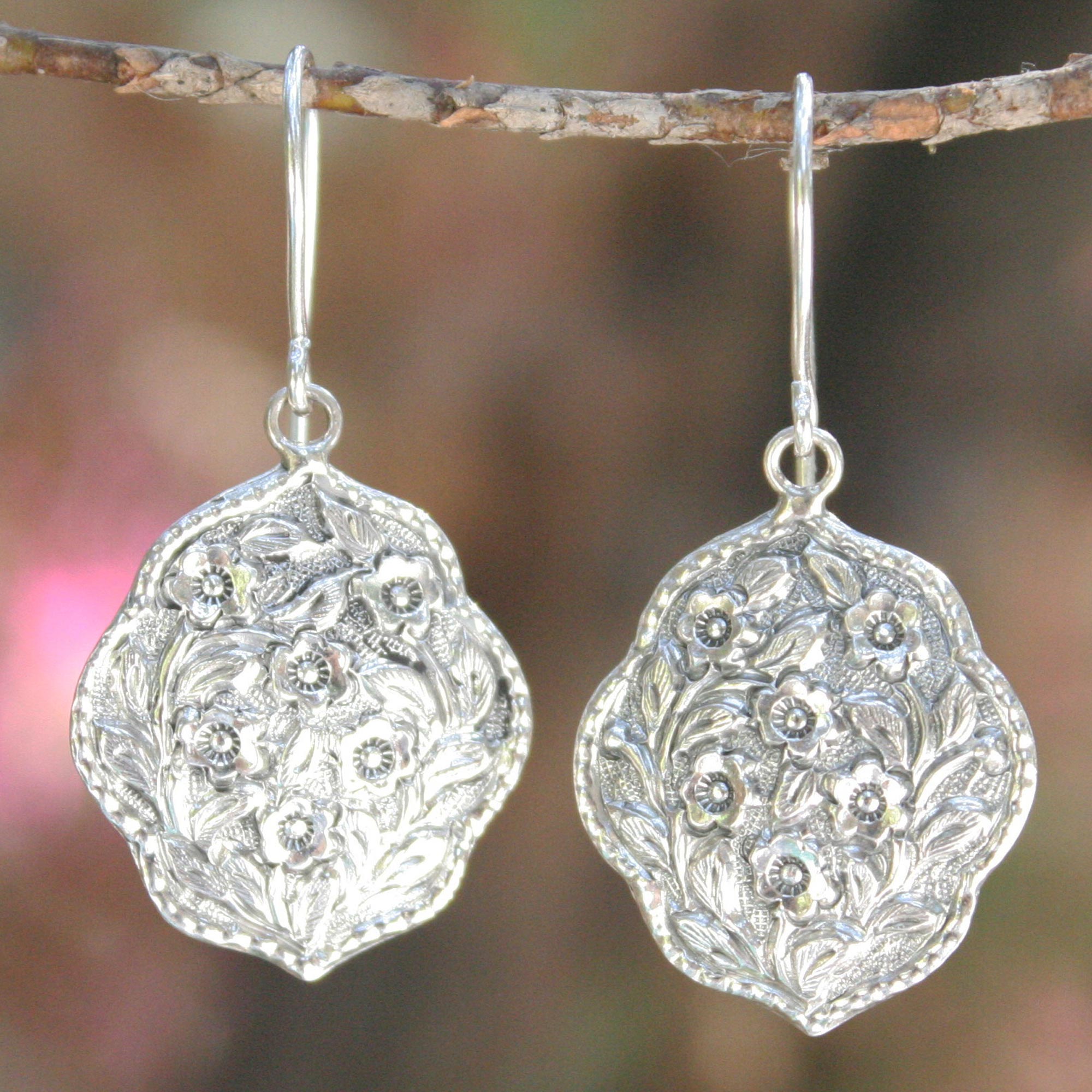 Premium Sterling Silver Spring Flower Earrings – Handcrafted Elegance