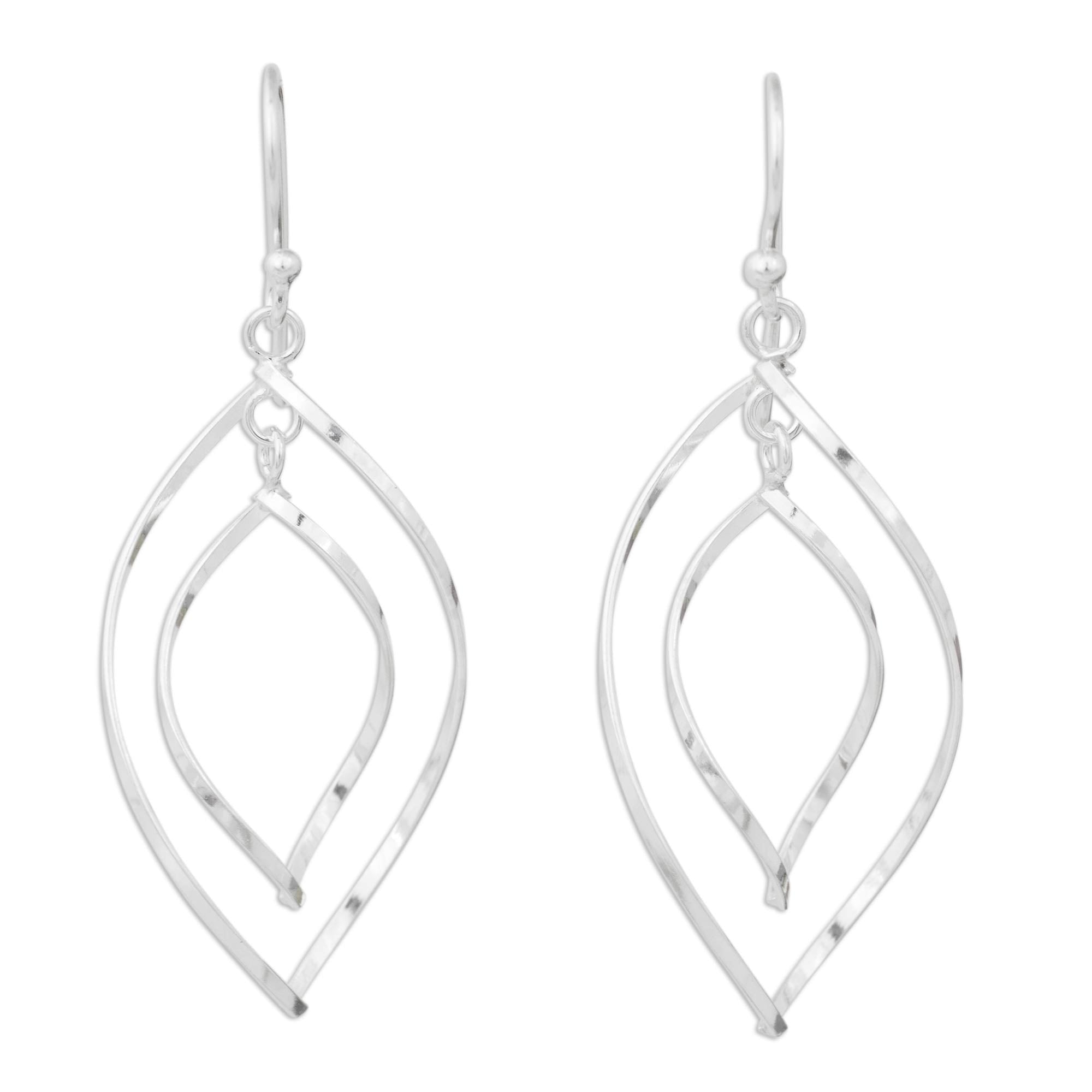 Premium Sterling Silver 'Eyes on You' Dangle Earrings - Modern & Polished