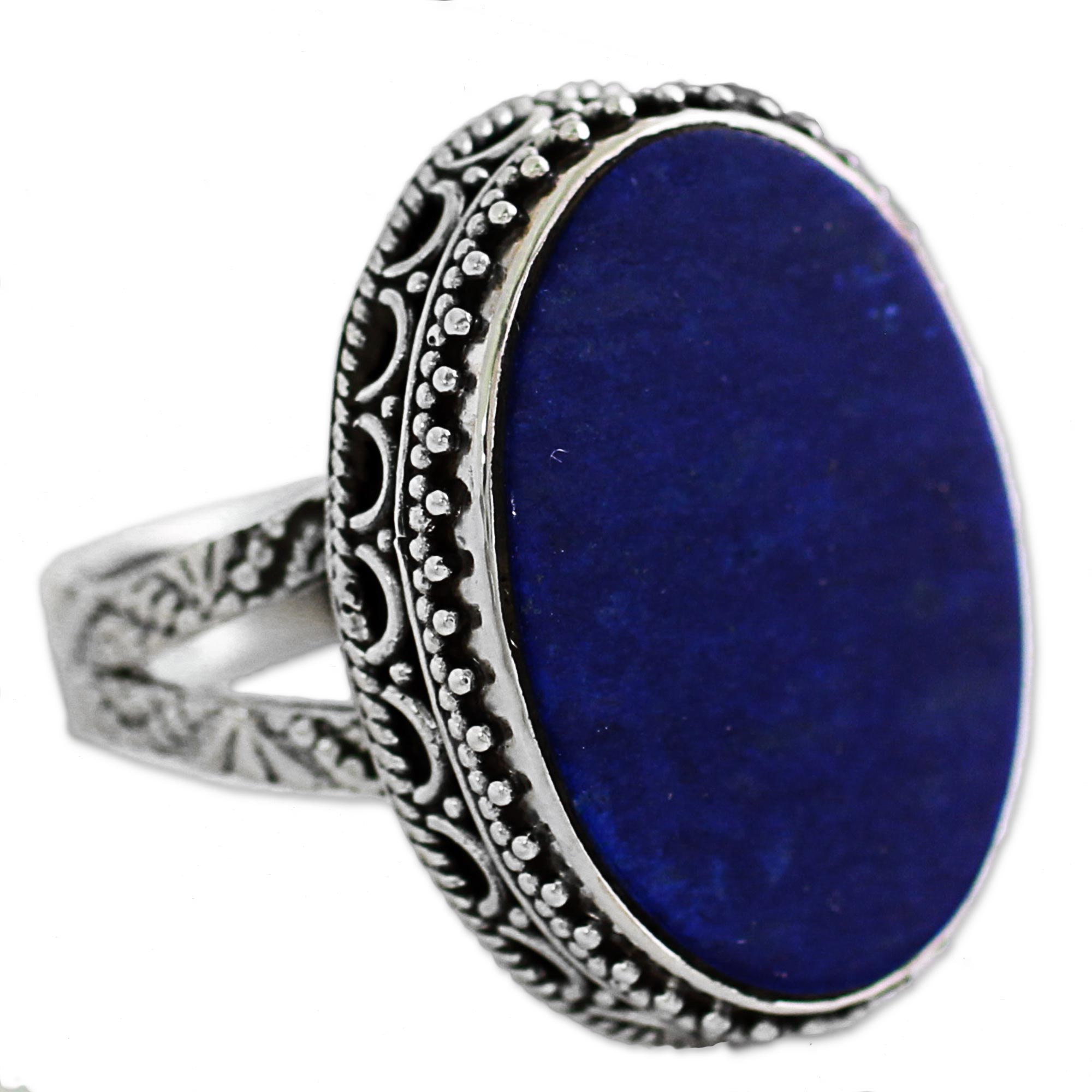 Premium Lapis Lazuli & Silver Cocktail Ring - Timeless Elegance